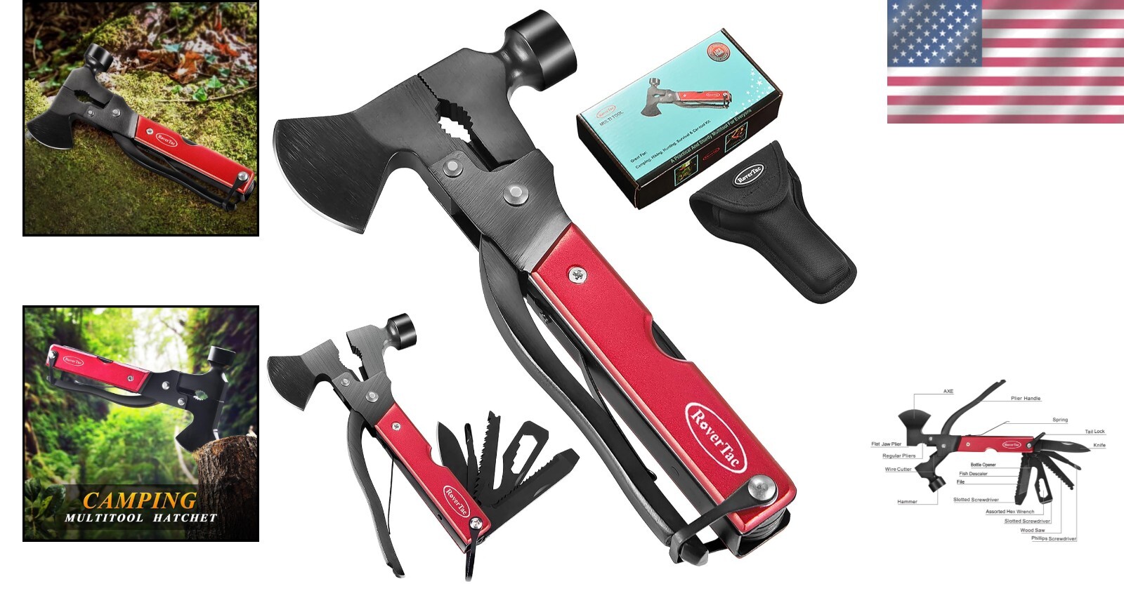 Lifetime Warranty Camping Axe Hatchet Multitool – Outdoor Enthusiasts’ Choice