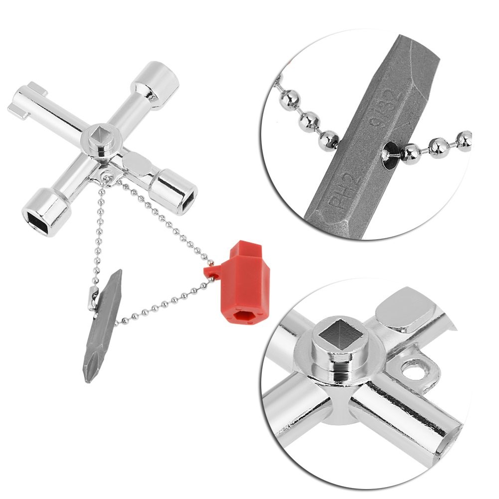 Silcock Key 4 Way, 10PCS 4 Way Sillcock Key, Multifunctional Water Key, Cross…
