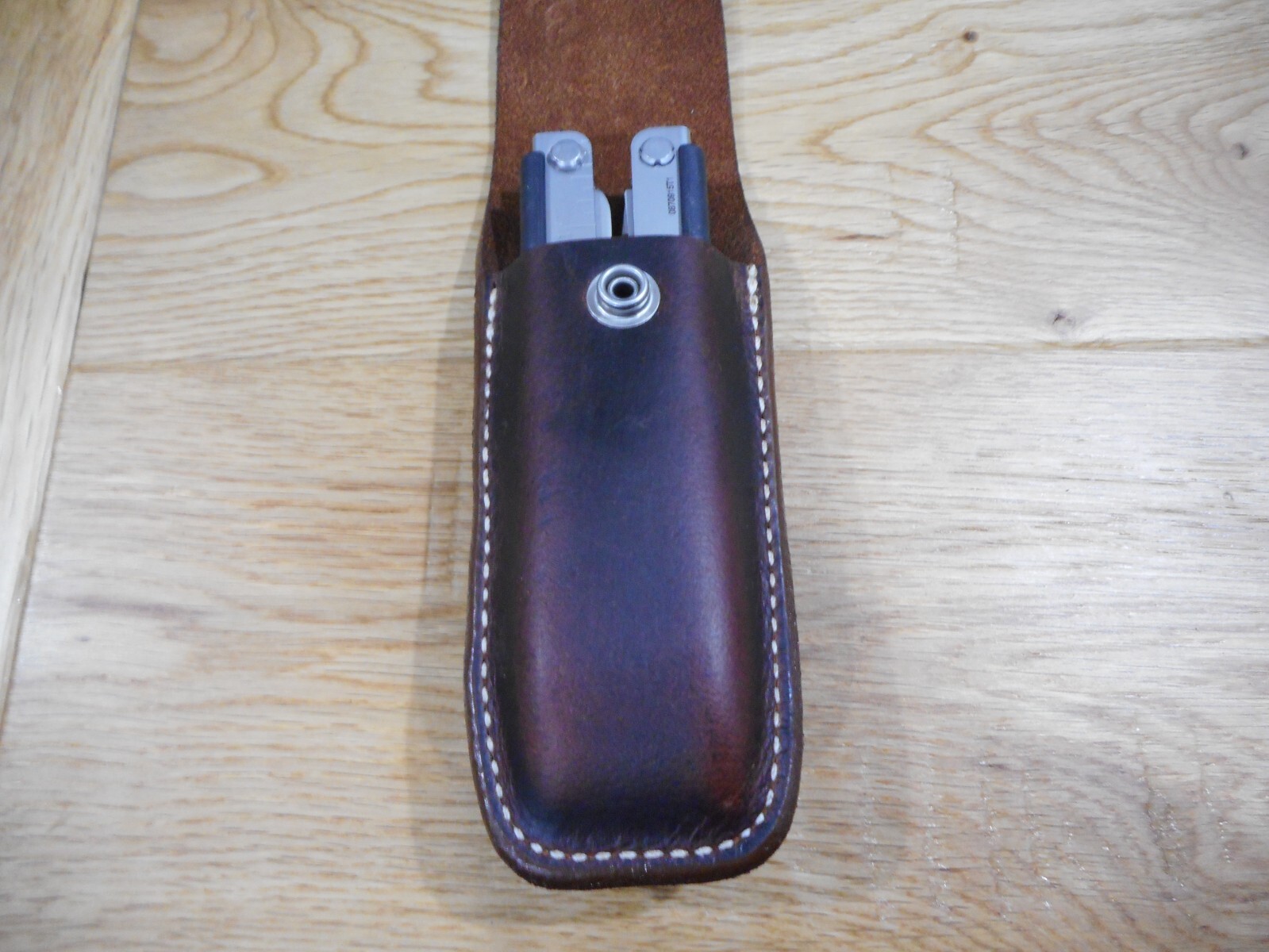 Gerber MP600 or Diesel multi tool leather sheath. Sheath only. POW-MIA snap