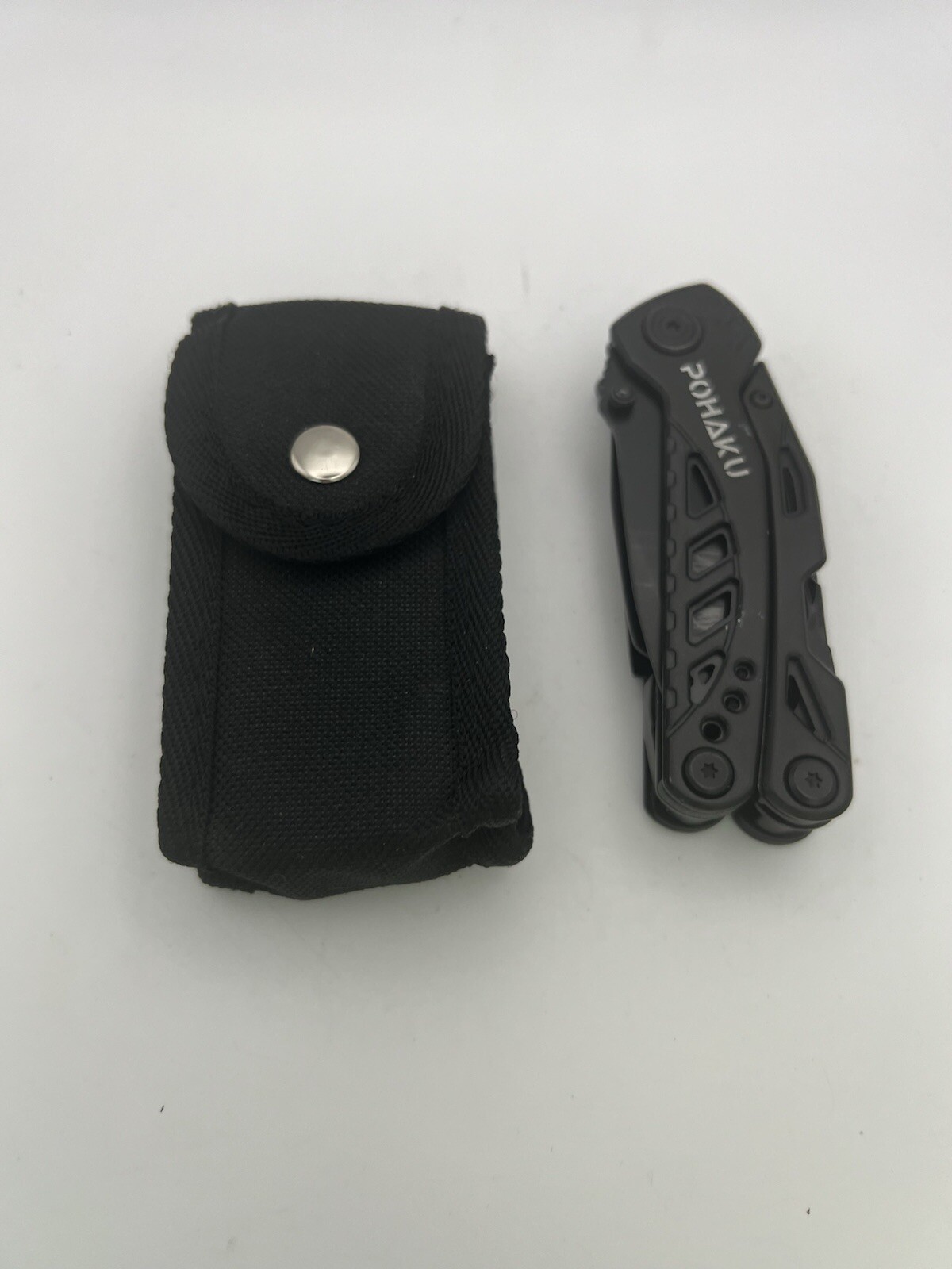Pohaku Black Multi Tool Pliers Knife, Saw Blade, File, Bottle Opener With Case