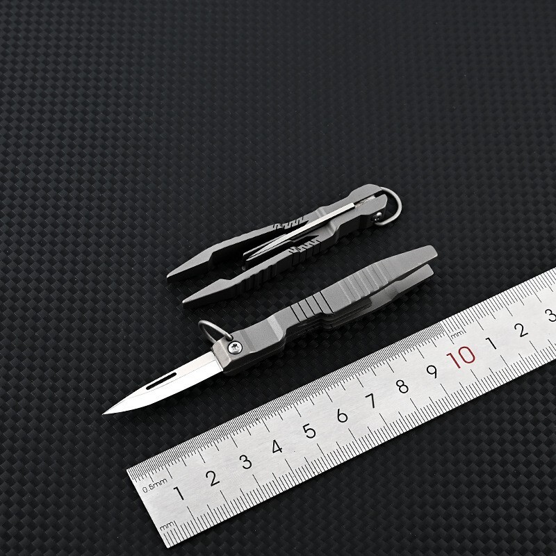 EDC Titanium Alloy Multi Tools Tweezers Opener Pocket Outdoor Folding Knife