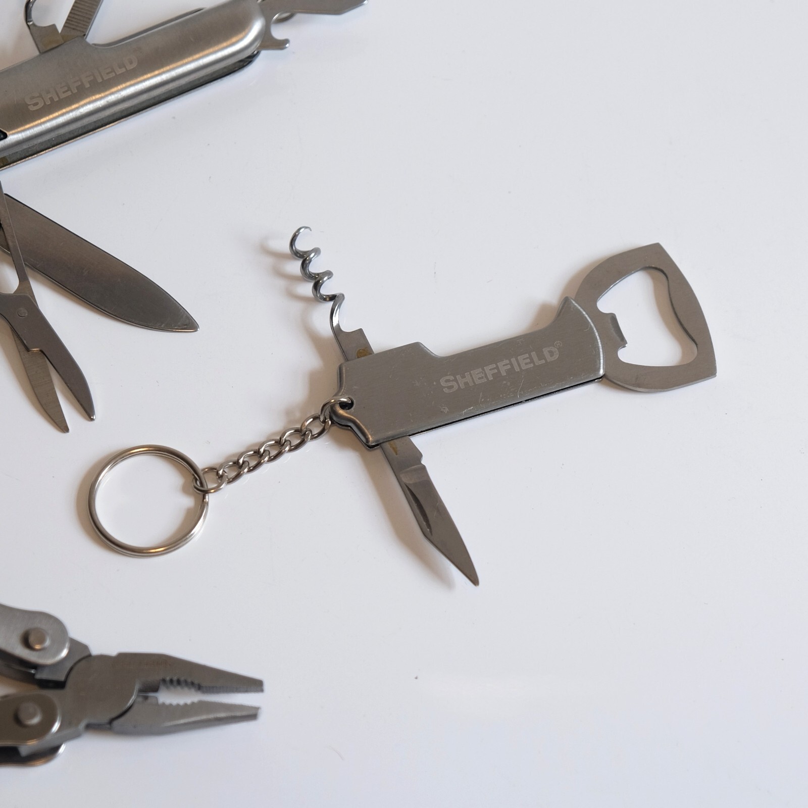 Sheffield Multi-Tool Pocket Knife Holster Bottle Opener Cocktail Knife Corkscrew