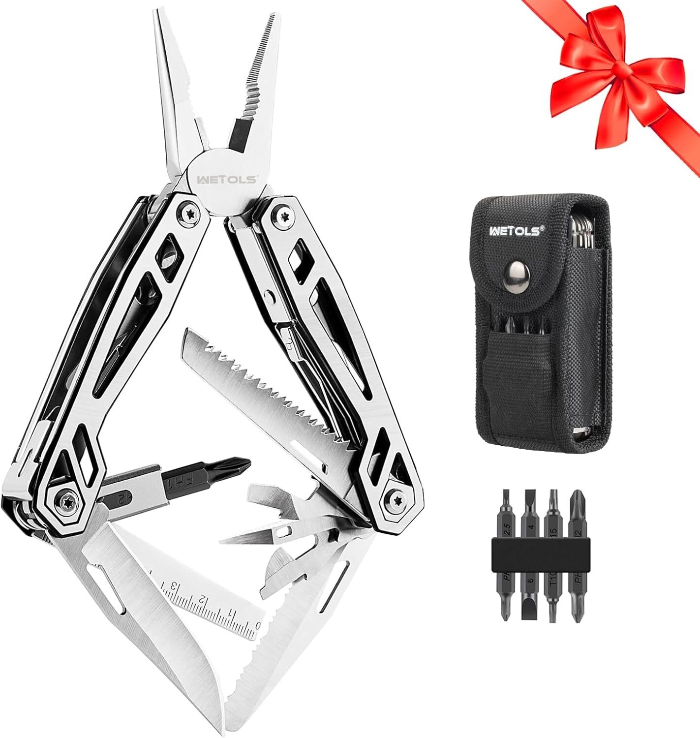 Ergonomic 21-in-1 Multitool with Needle Nose Pliers – Great Gifts for Men/Women