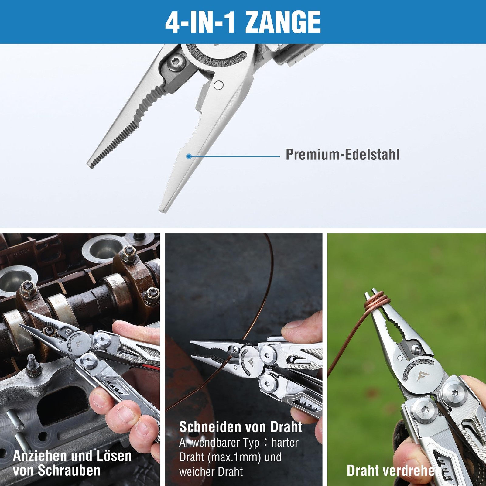 Multifunction Pliers 19in1, Multitool with Glass Breaker and Fire Starter, Foldable…