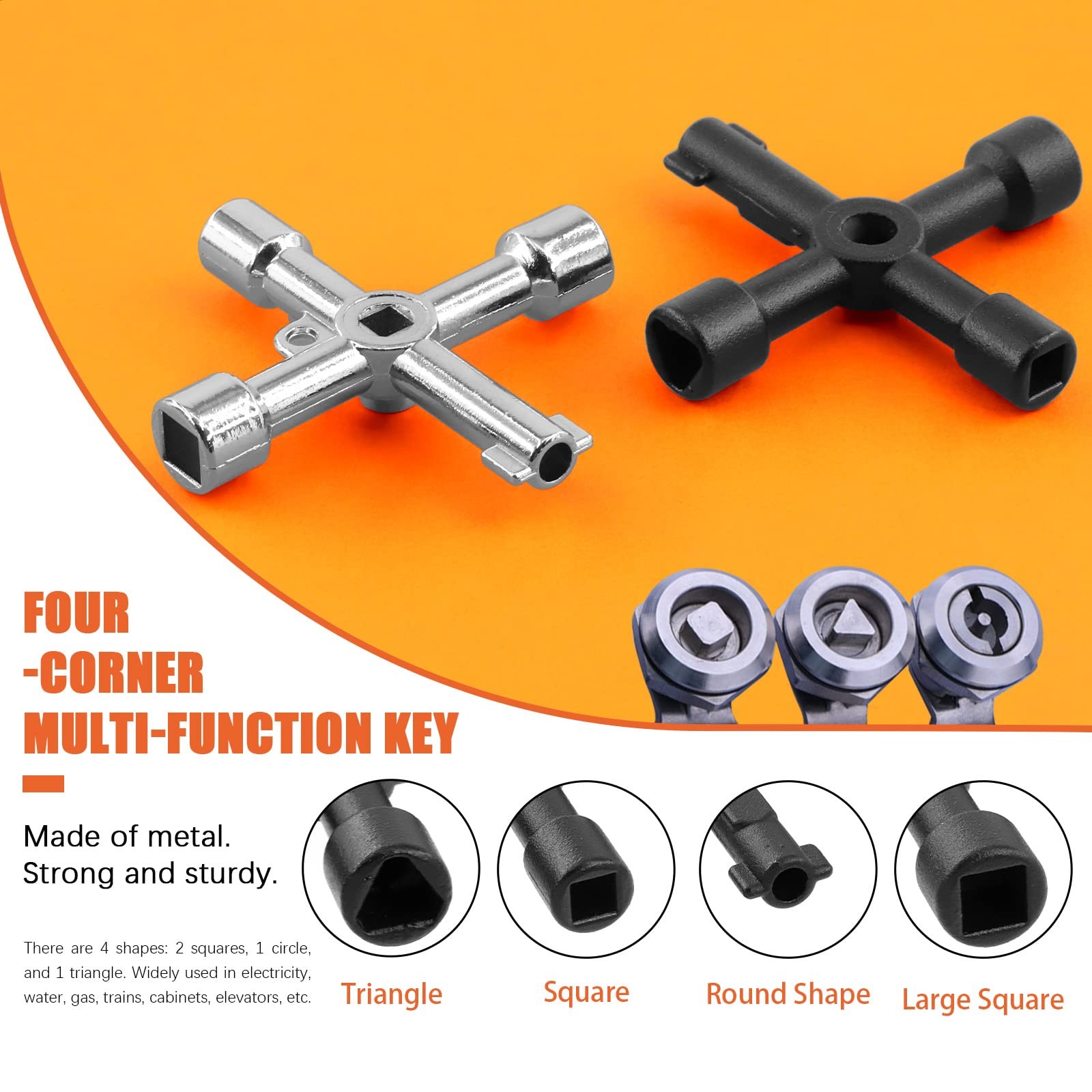 13Pcs Multi-functional Utility Kit – Includes 4-Way Spanner, Square Keys, Wat…