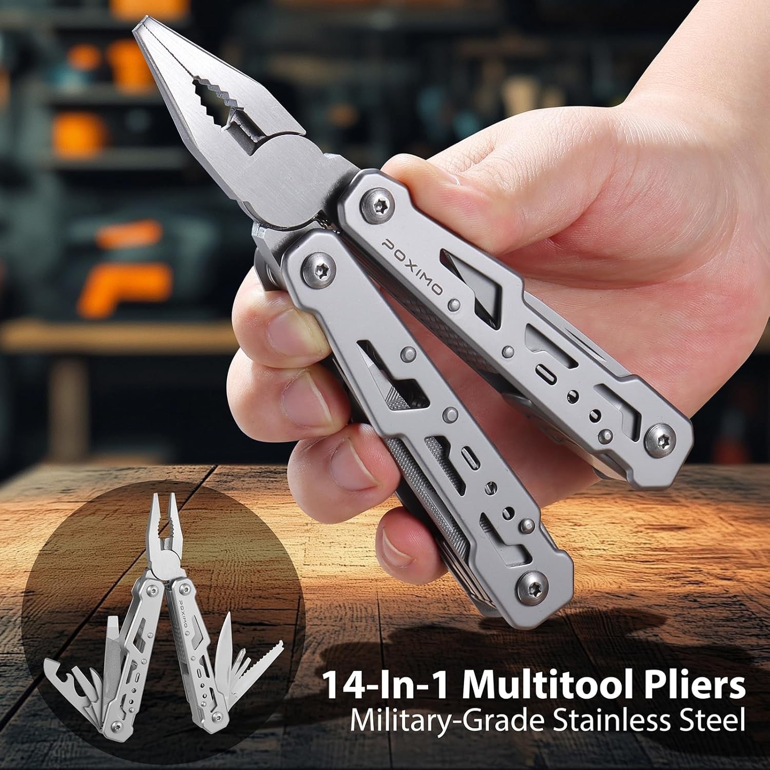 Multitools Gift Set Men 14-in-1 Multi-tool Pliers & Folding Knife Set W/