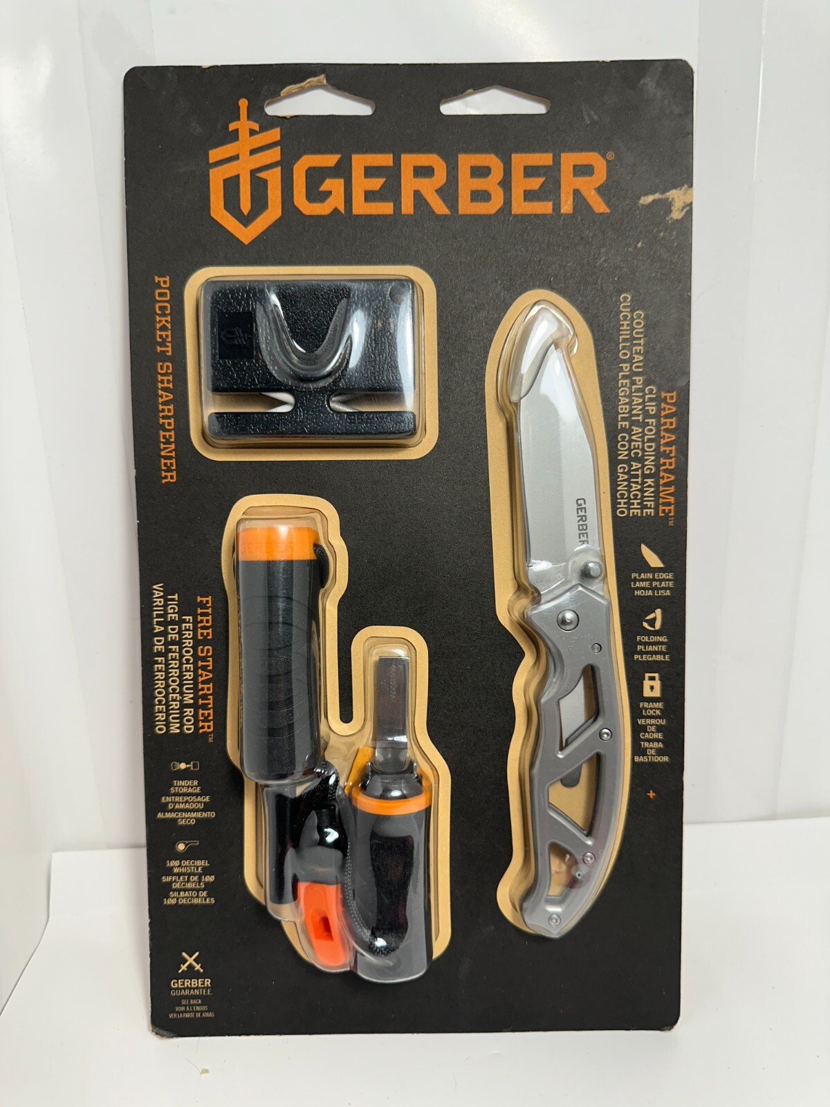 Gerber 31-004134 Paraframe Combo Pack Knife Fire Starter Sharpener
