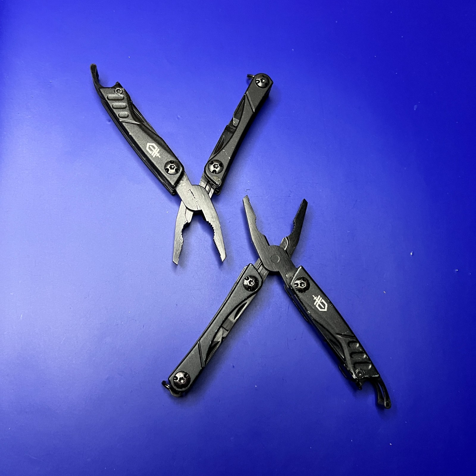 Lot of 2 Gerber Dime Multi-Tools Small Keychain Pliers Knife File Scissors