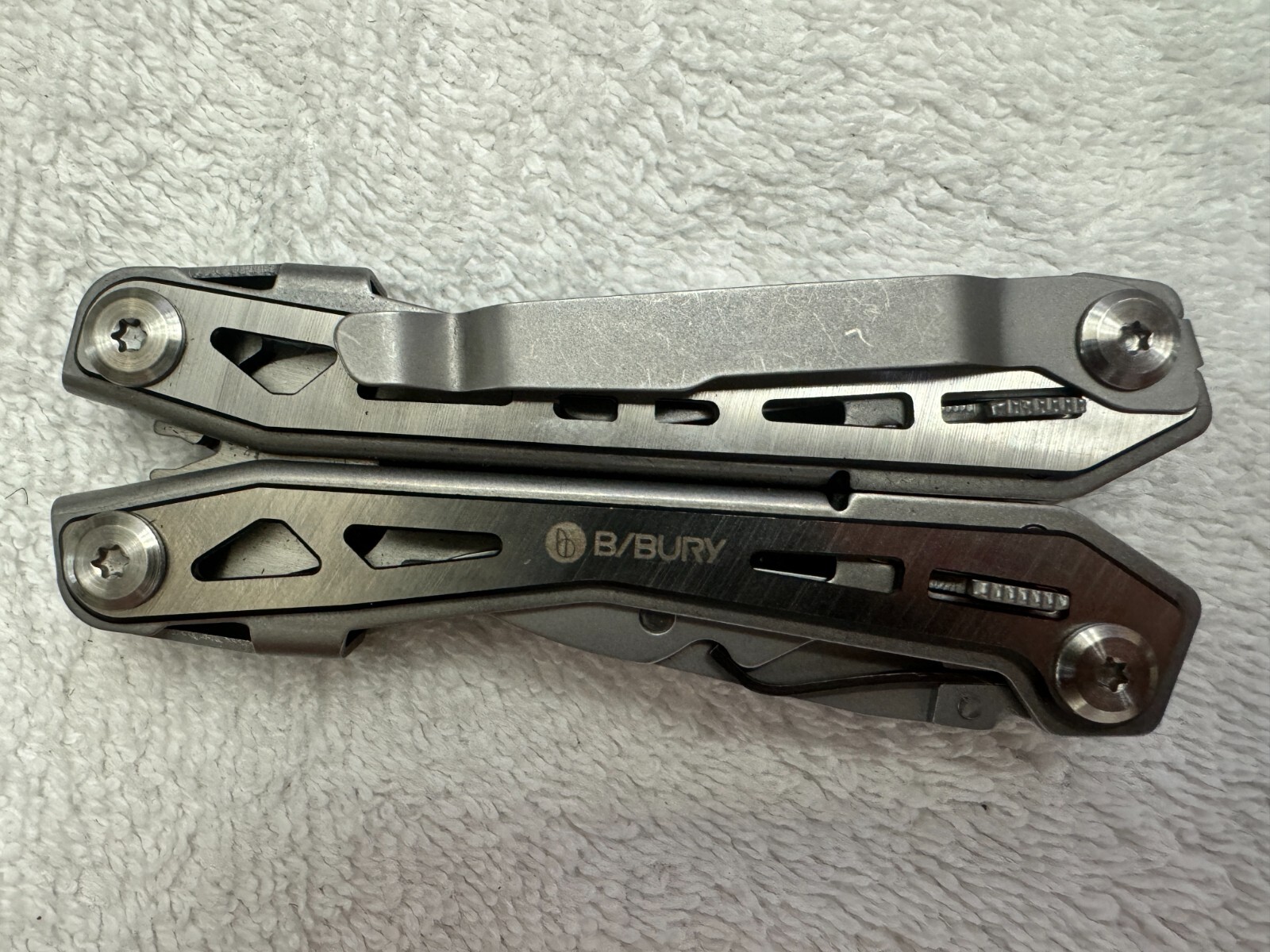 B/Bury Multi-Tool File Pliers Screwdrivers Glass Break Knife Survival Hiking