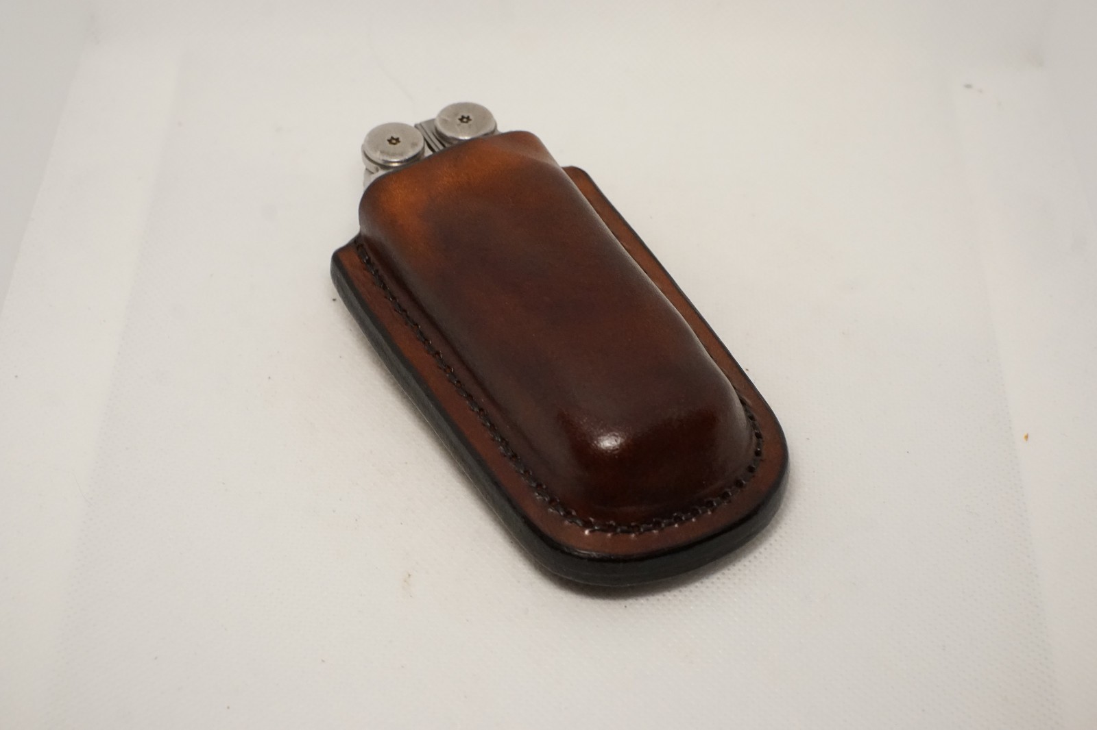 Leatherman wave plus leather sheath handmade dark brown color. Sheath only.