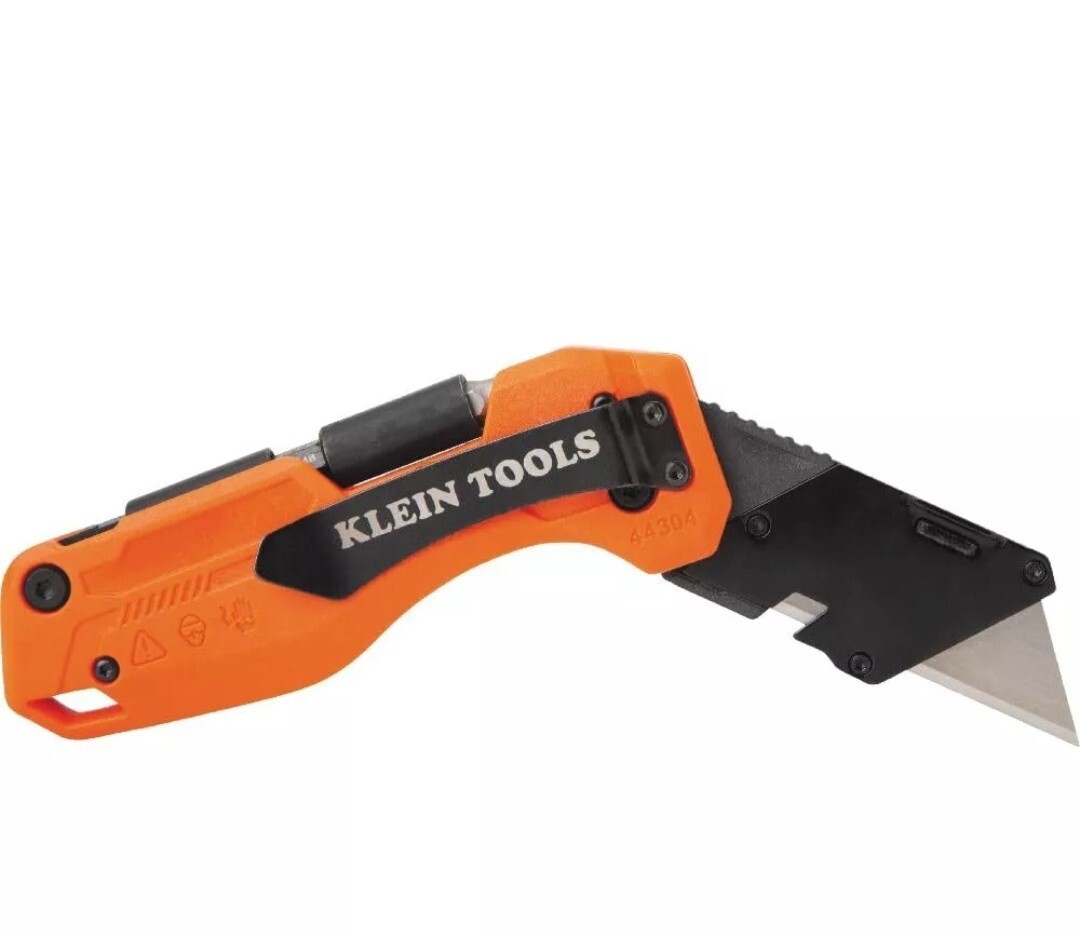 Klein Tools Folding Utility Knife with Driver Lock Blade Pocket Tool Orange