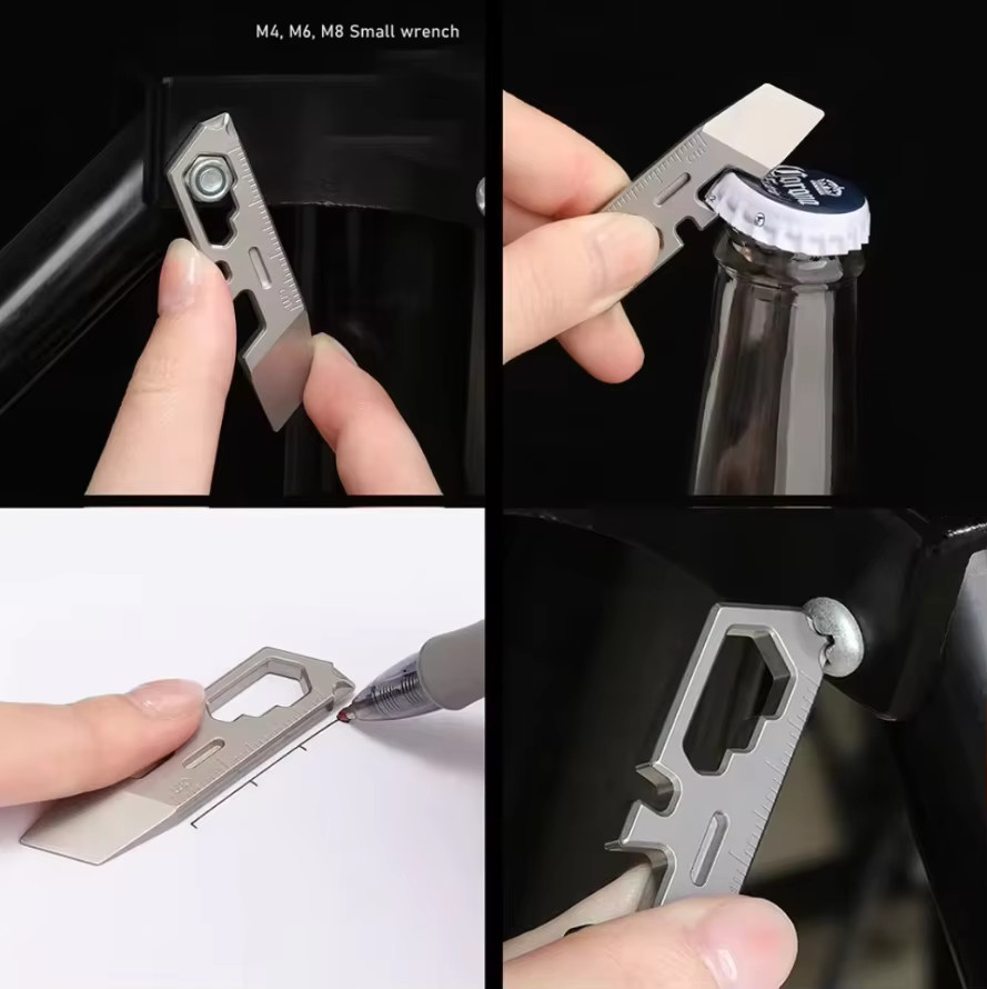 Mini Titanium Alloy Prybar Camping Necklace Pendant Keychain Pendant EDC