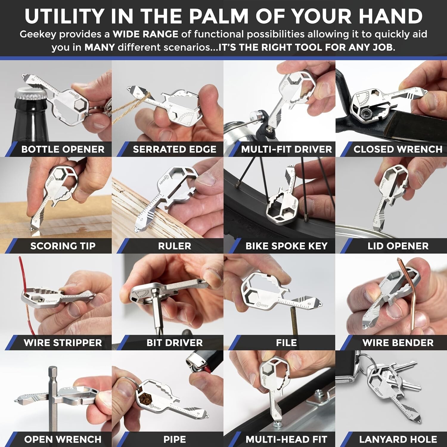 Stainless Steel Keychain Utility Gadget | Compact Multitool for Men and Women