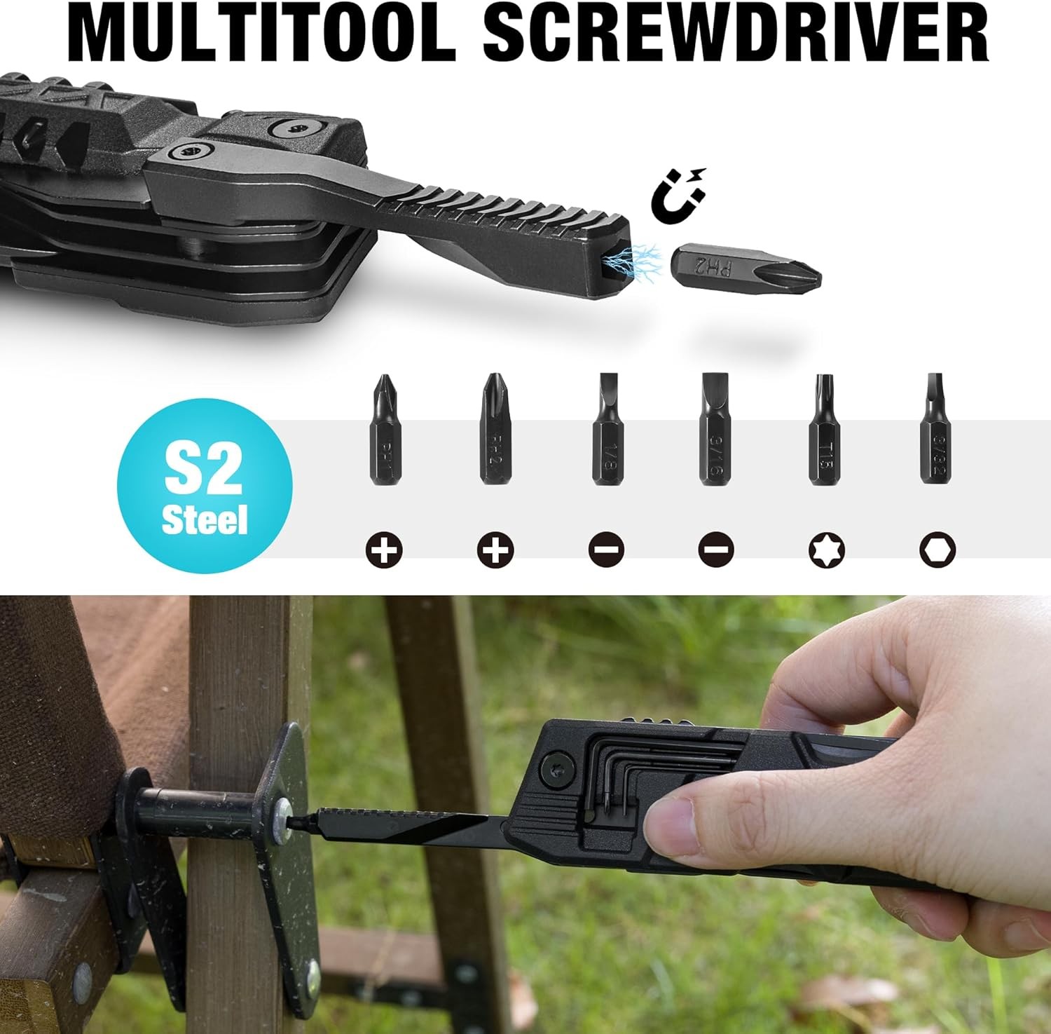 20 in 1 Multitool W/ Safety Locking Gift Men Dad W/ Pocket Knife Screwdriver Saw