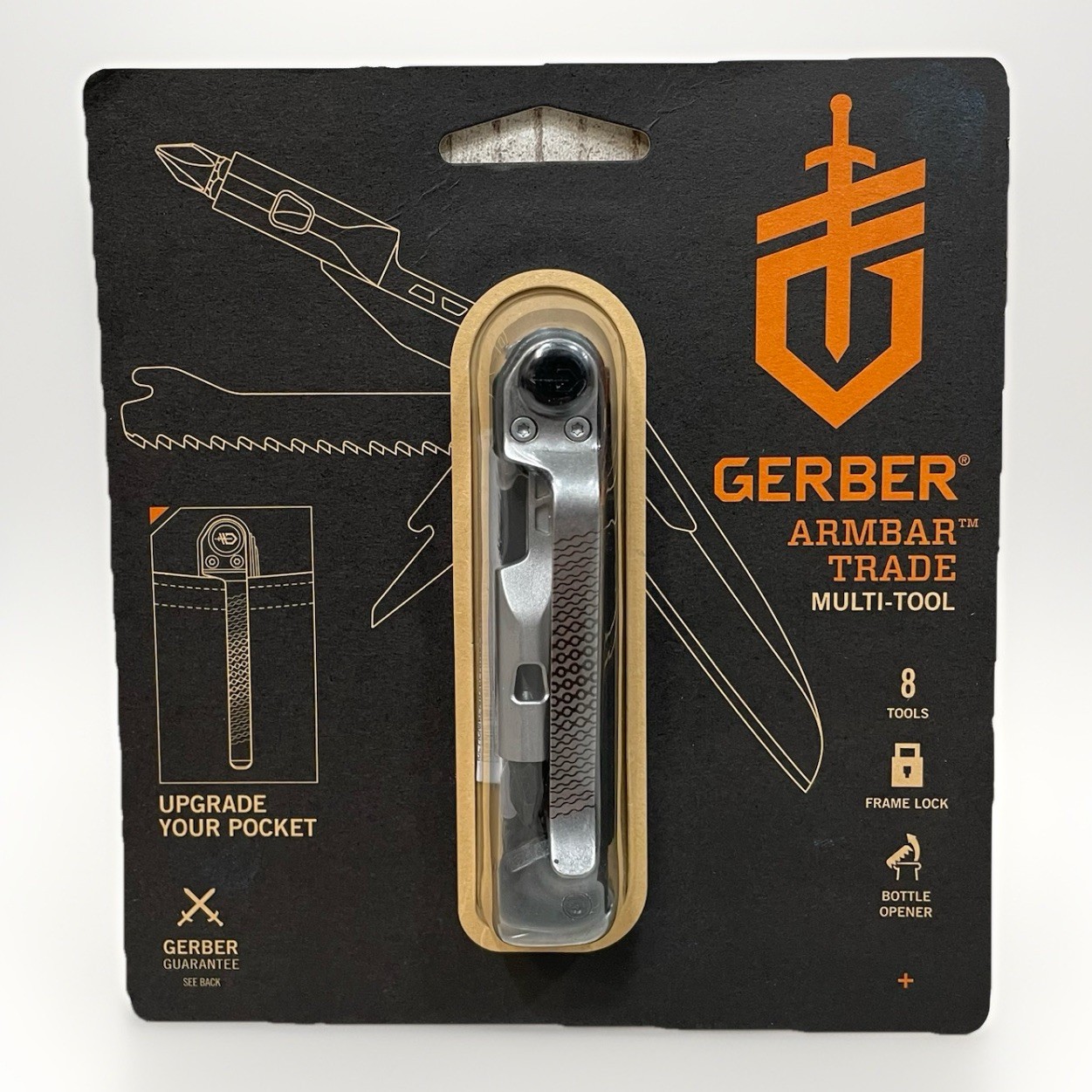 Gerber Armbar Trade Multi-Tool 2.5″ Stainless Steel Blade 8 Functions 3.1oz Onyx