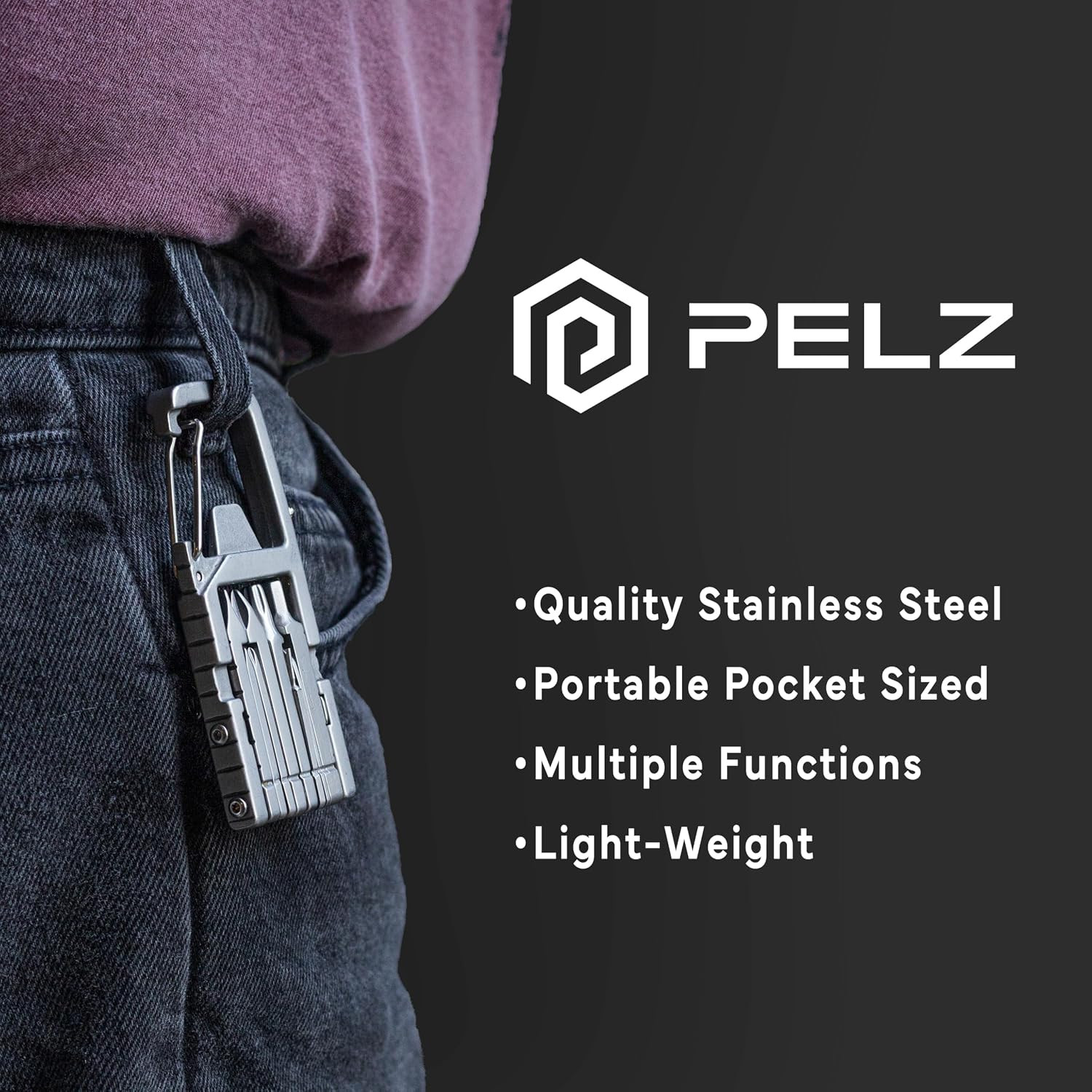 12-in-1 Carabiner Multitool with Bottle Opener & Screwdrivers
