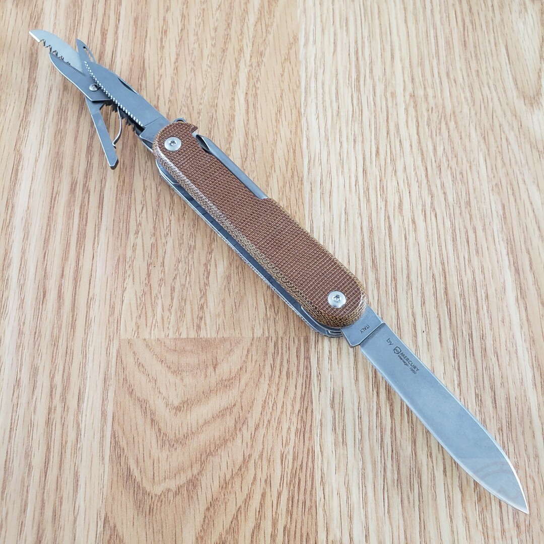 MKM-Maniago Knife Makers Malga 5 Multipurpose MagnaCut Steel Blades Nat Micarta