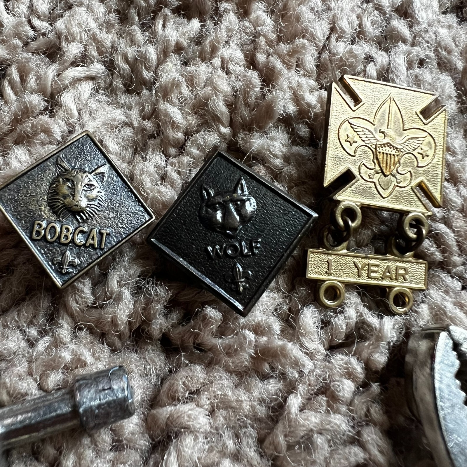 Vintage Boy Scout Outdoor Mini Tool Set Keyring Keychain Gift Key Tools & Pins