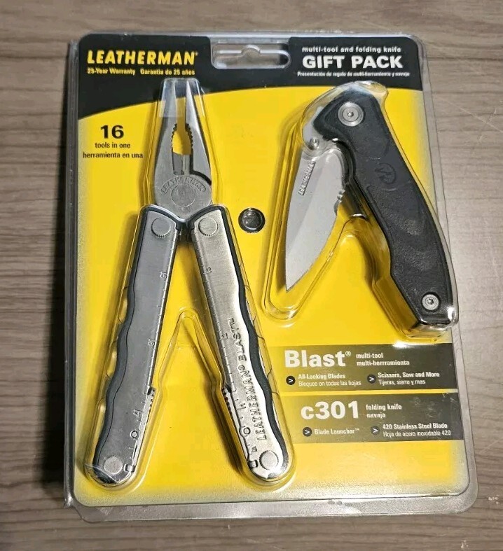 Leatherman Blast Multi Tool C301 Folding Knife Combo Set Retired Brand New NOS