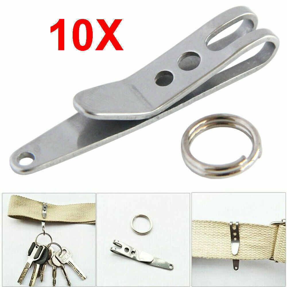 10PCS Mini Edc Gear Pocket Suspension Clip Hanger Tool Key Ring Keychain New