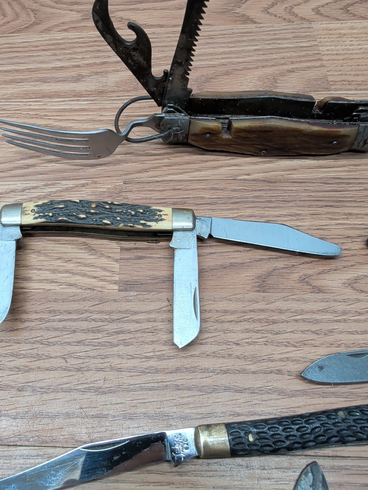 Vintage Stainless Steel Blade Pocket Survival Folding Multi-tool – Lot Of 9