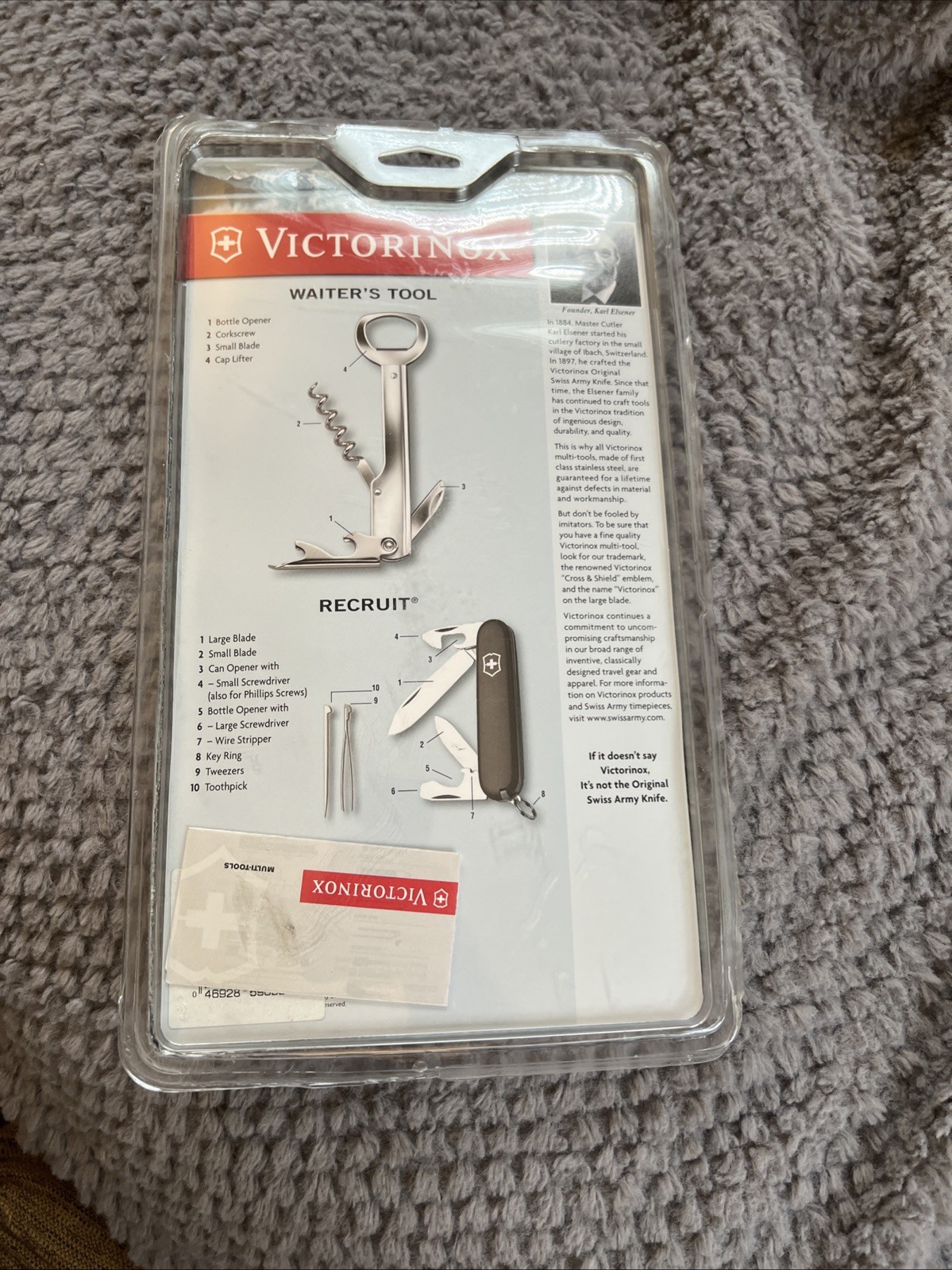 NEW Recruit 2 Piece VICTORINOX Swiss Army KNIFE + WAITER’S Tool- 10 Function 🔥