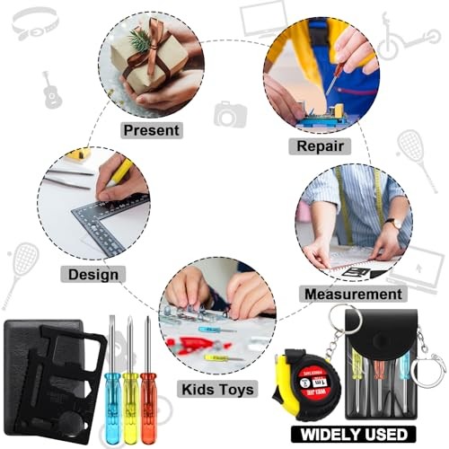 168 Pcs Mini Screwdriver Tape Keychain Set Multitool