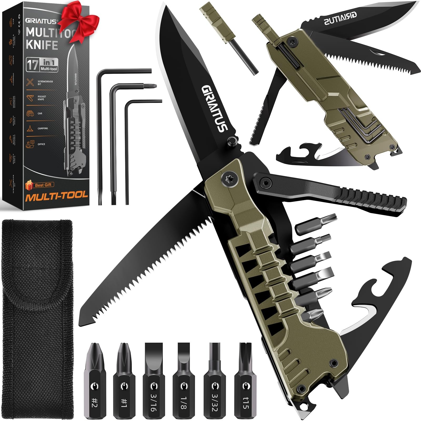 17in1 Multitool Knife Set – Perfect Gift for Men, Camping & Outdoor