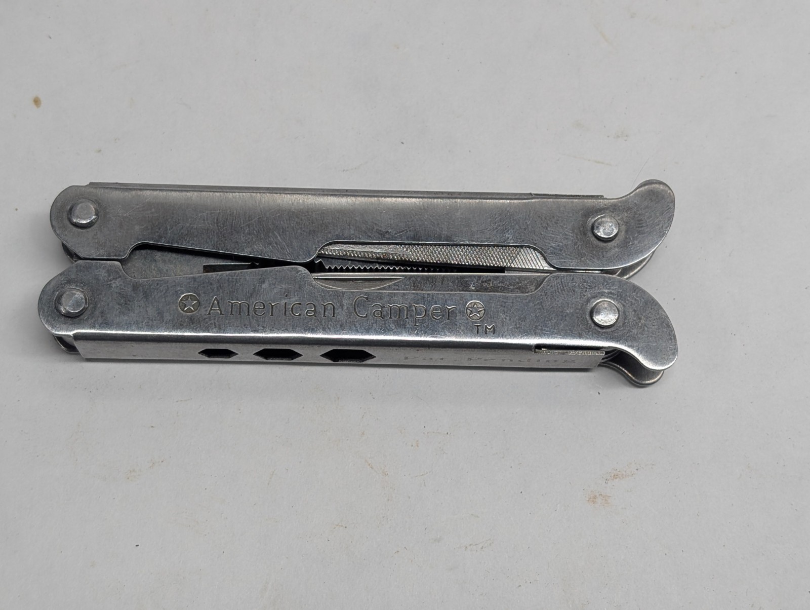 Vintage American Camper Multi Tool Folding Pocket Knife Set Stainless Steel