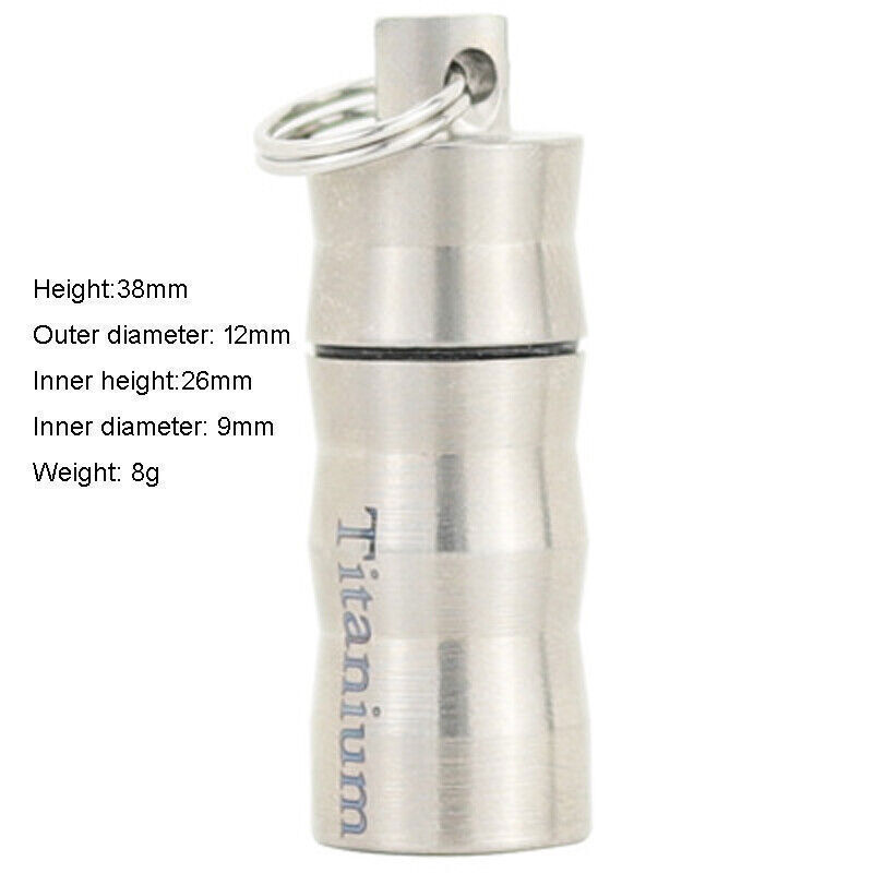 Pure Titanium Waterproof Case Box Pendant EDC Portable Bottle With Keyring