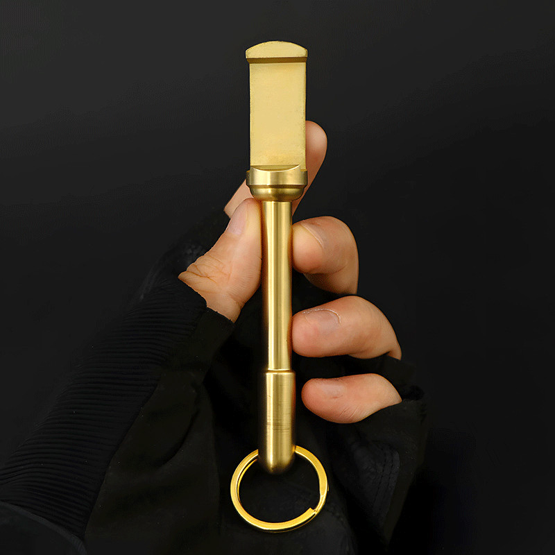 Handmade Creative Portable Solid Brass Bottle Opener Key Chain Pendant EDC Tool