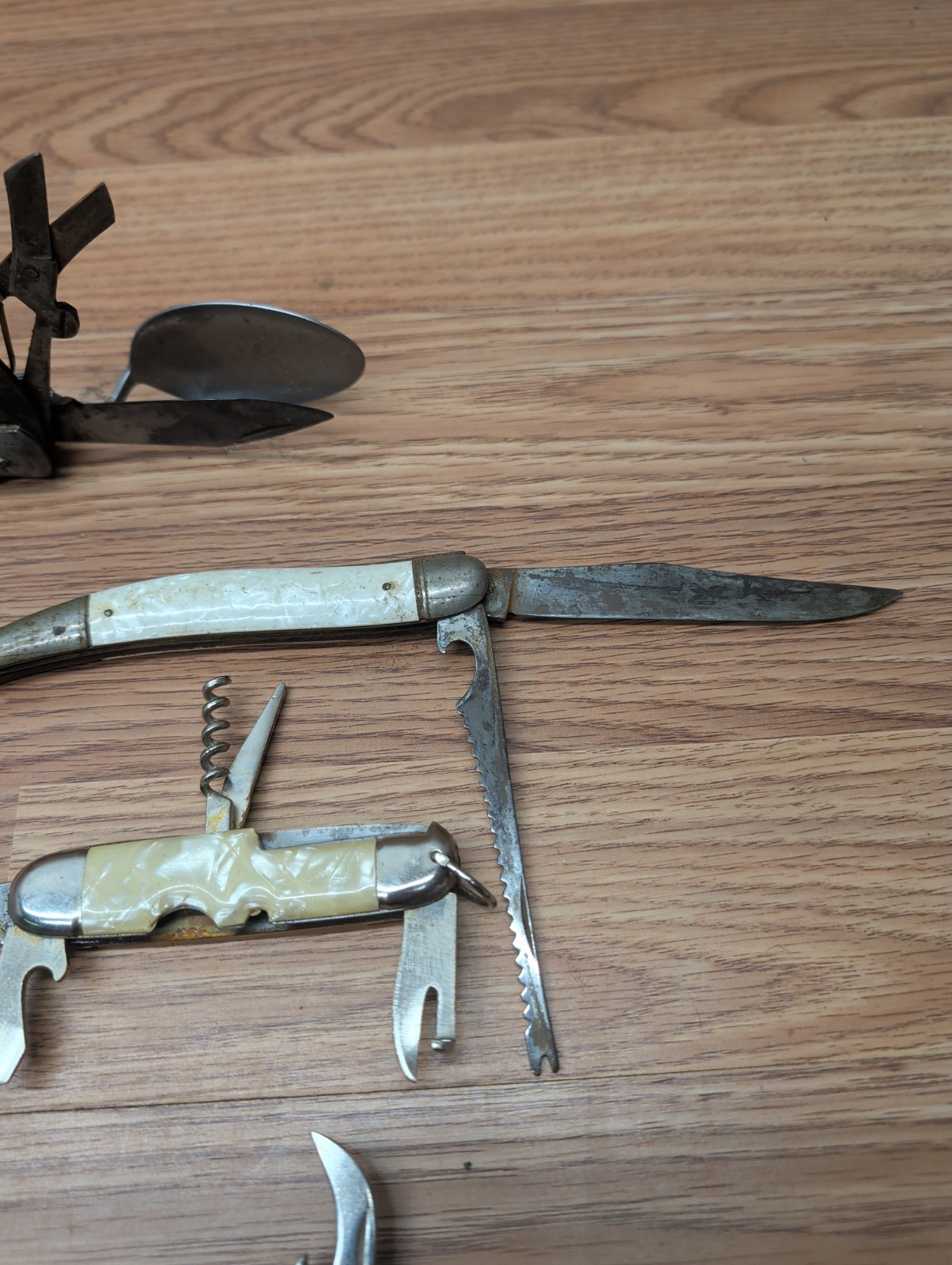 Vintage Stainless Steel Blade Pocket Survival Folding Multi-tool – Lot Of 9