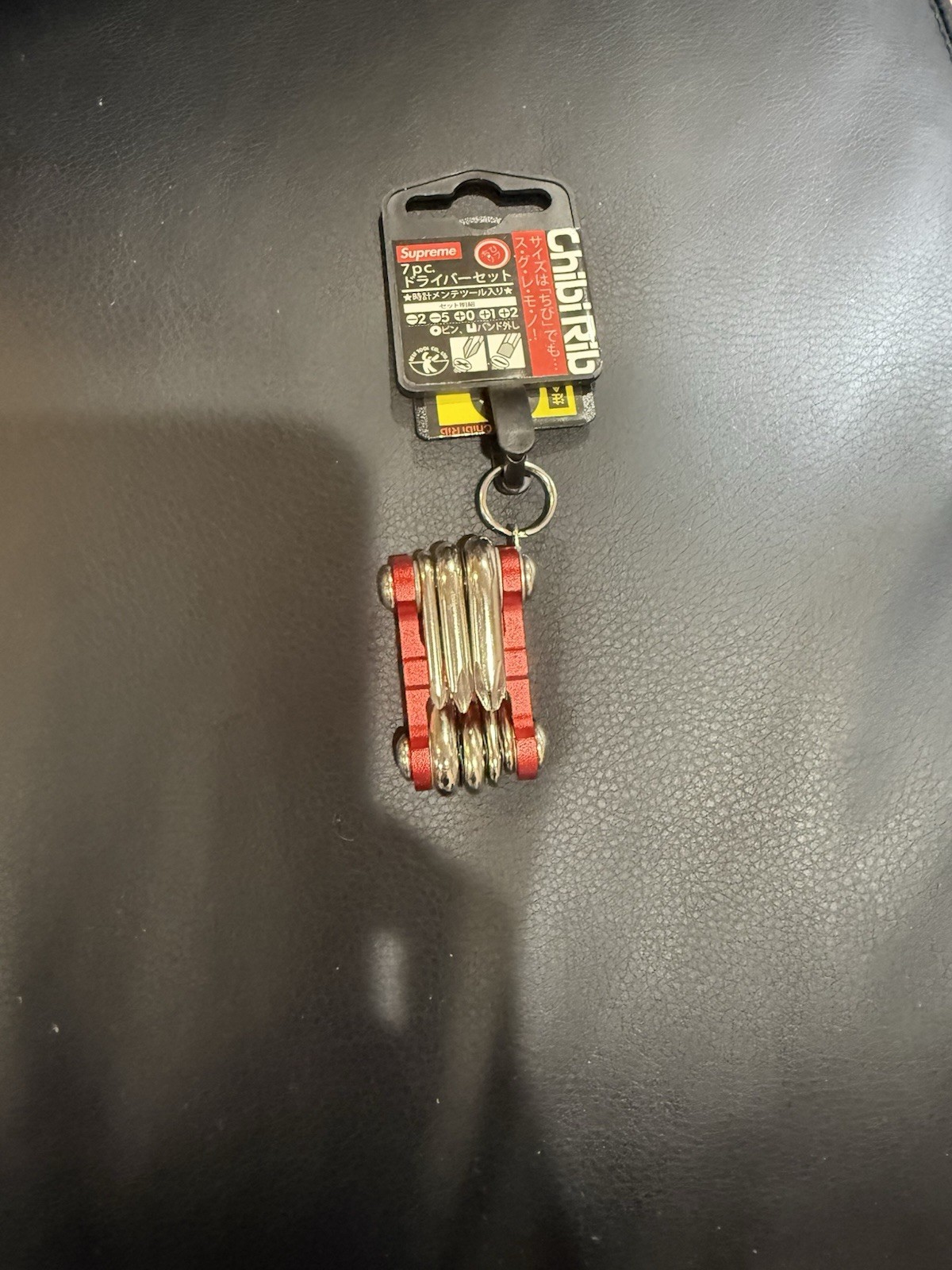 Supreme ChibiRib Screwdriver Keychain Multi-Tool Red Chrome Vanadium Steel