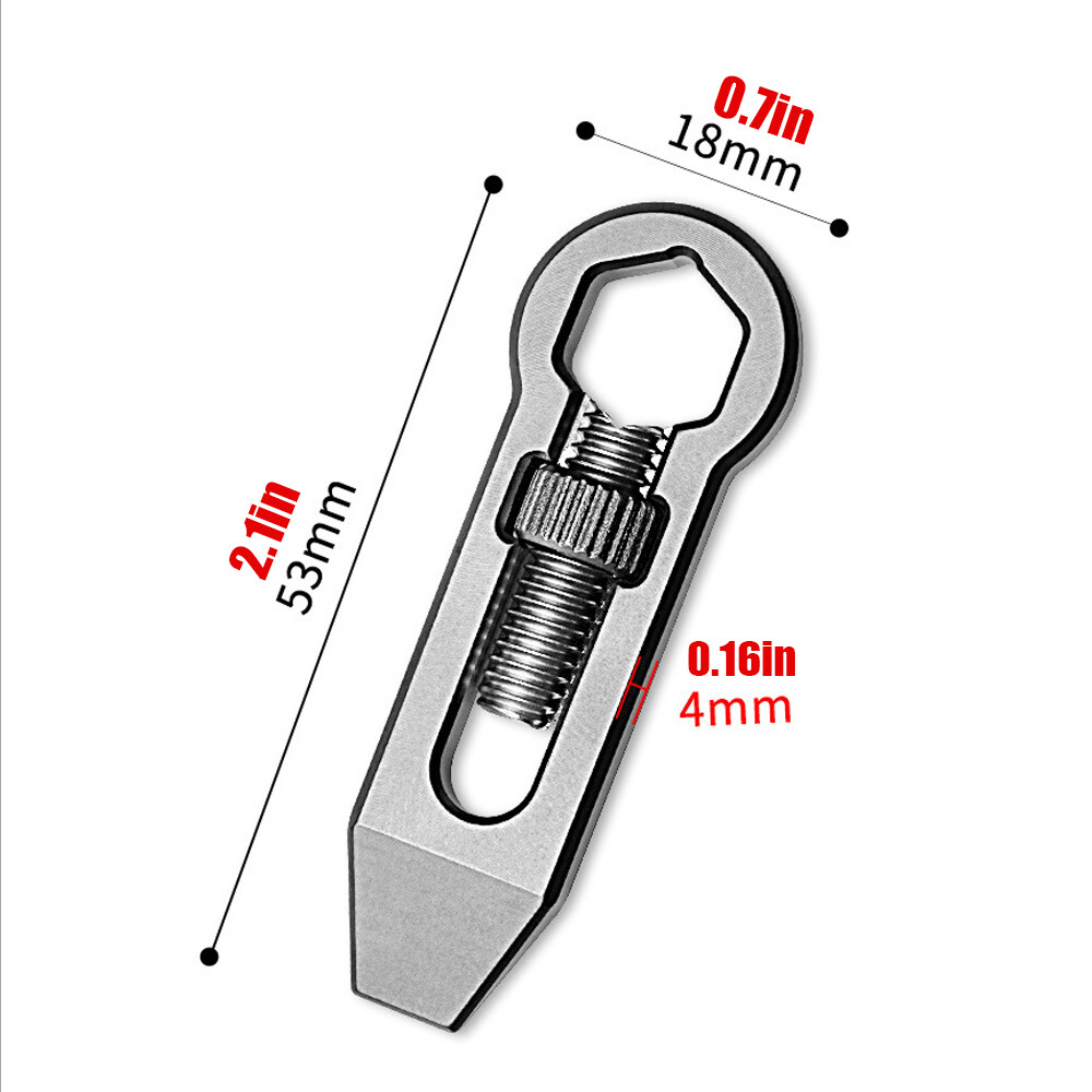 Titanium Alloy Multi Tools Adjustable Wrench Pocket Pry Bar Crowbar Keychain EDC