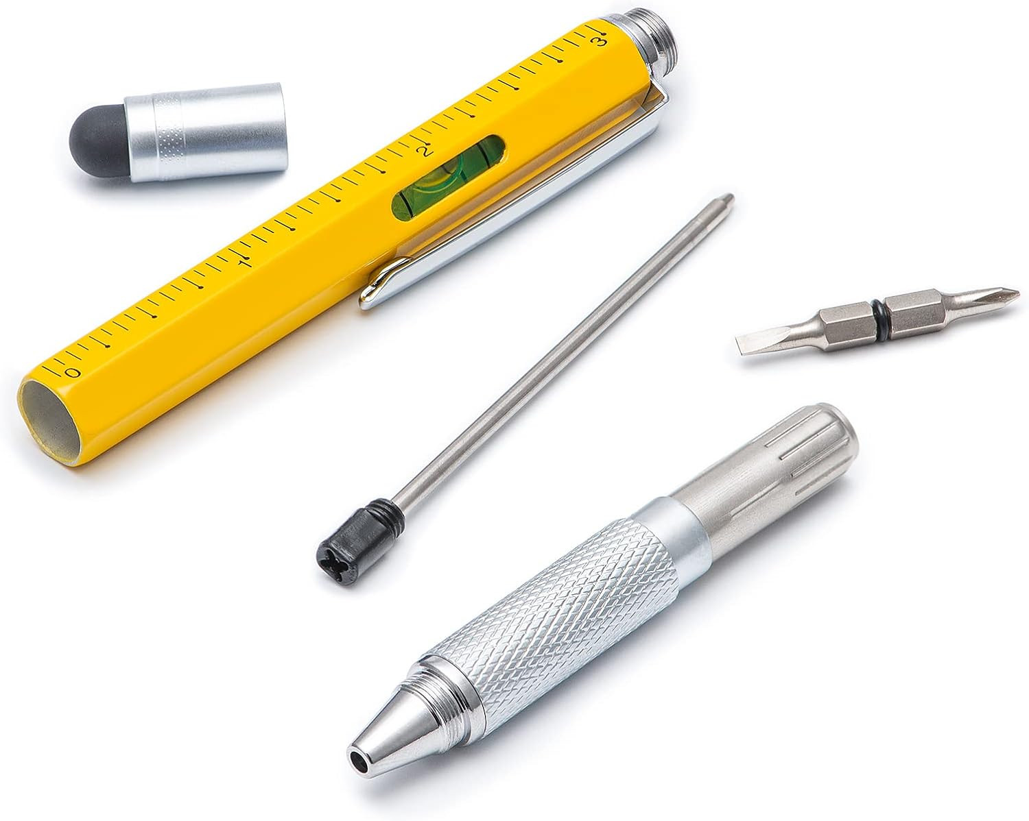 4 Pack Multitool Pen with Extra Refills Set, 6 in 1 Multitool Pen with Ruler & L
