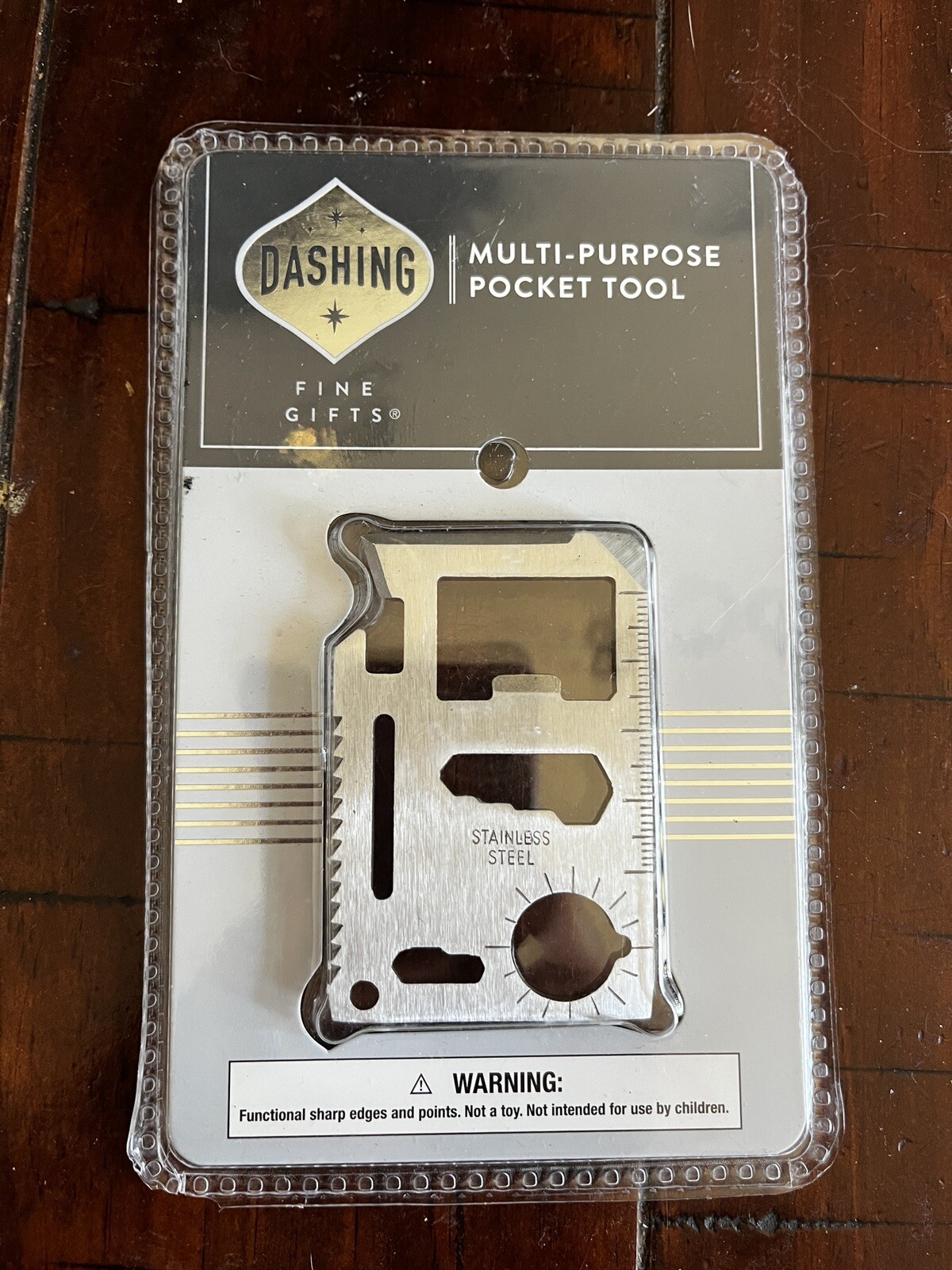 Multi-Purpose Pocket Tool Fits in Wallet Stainless Steel. Stocking Stuffer