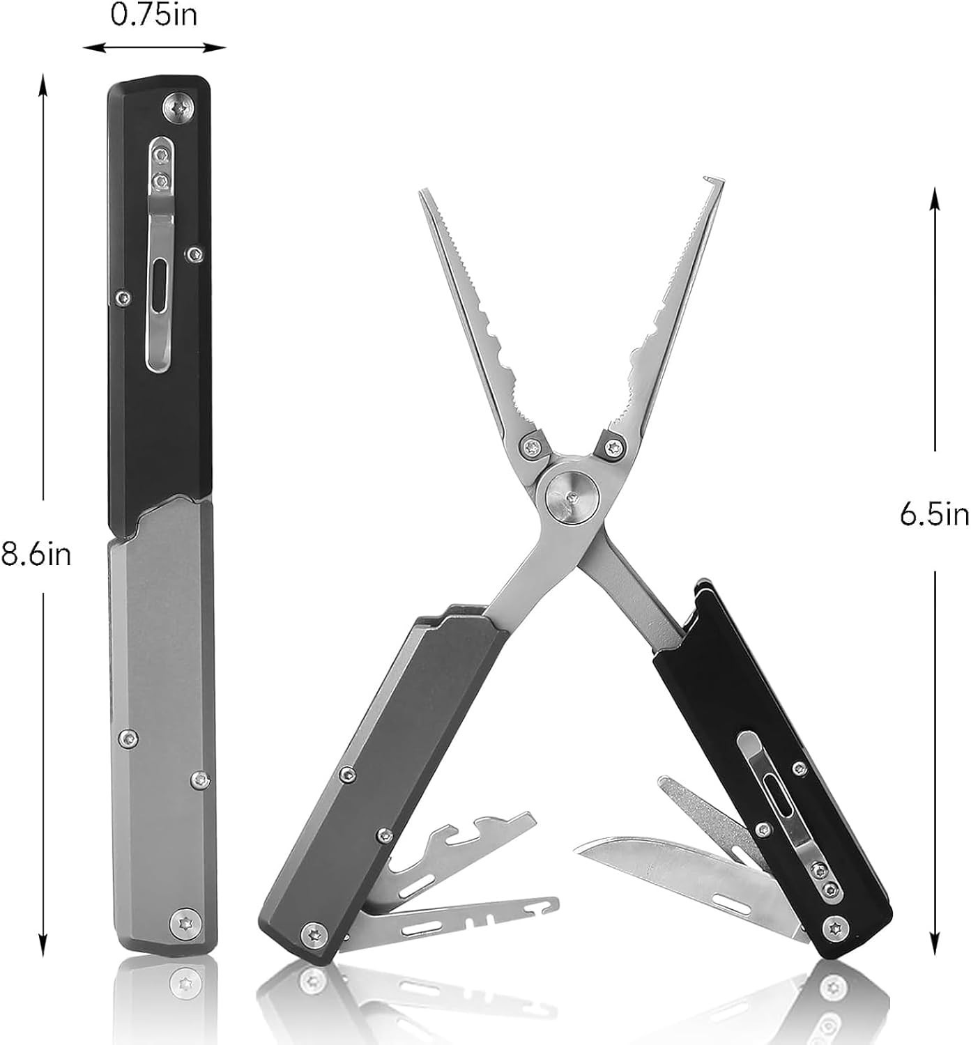 12-in-1 Fishing Multitool Pliers – Foldable & Lightweight Design