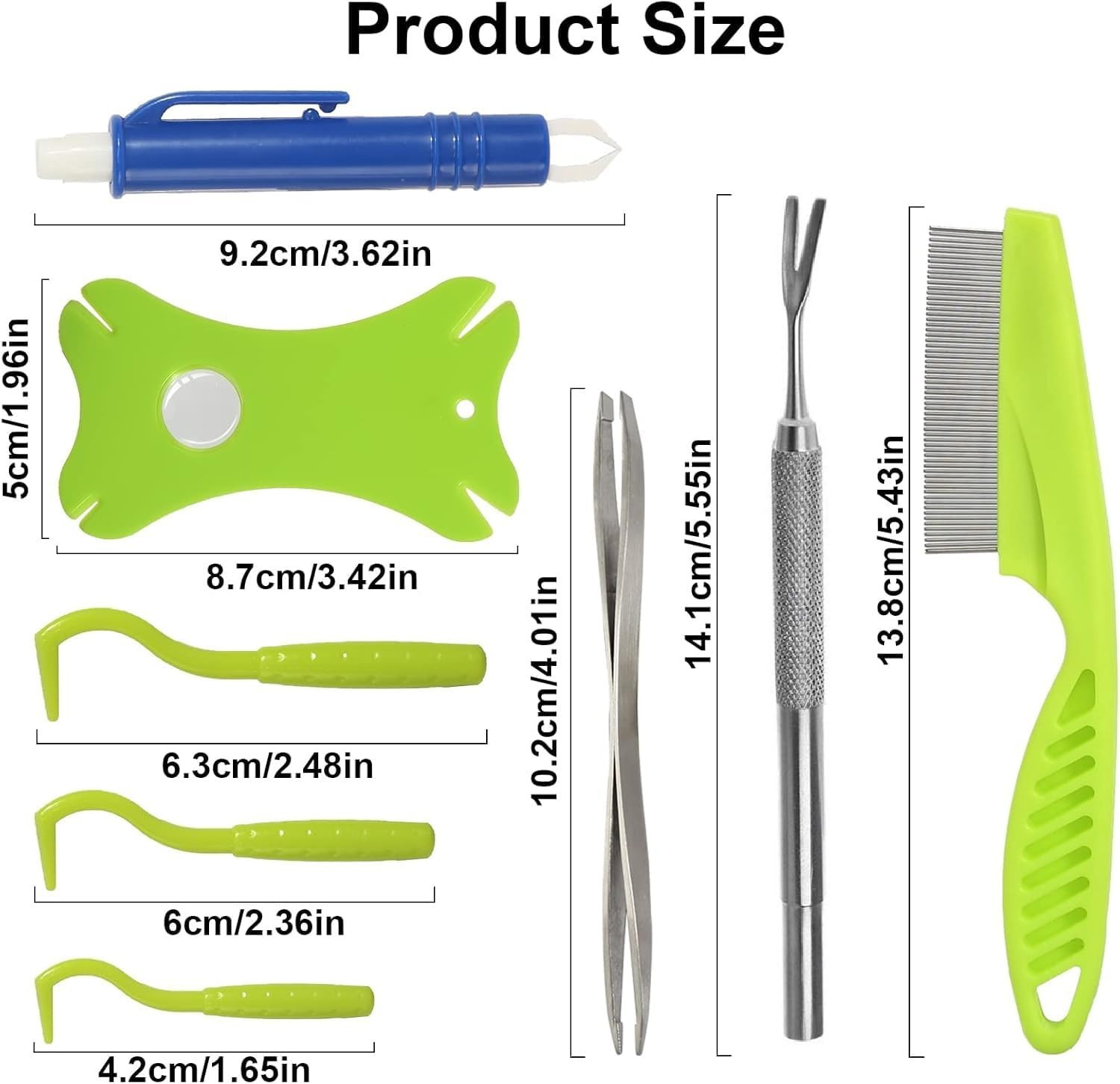 8-in-1 Tick Removal Tool Kit for Dogs & Cats with Storage Box, Comb & Tweezers