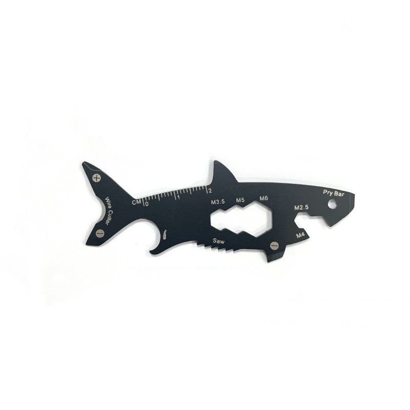 Shark Shaped Bottle Opener 15 in 1 multi-Tool Stainless Multi-function Keychain