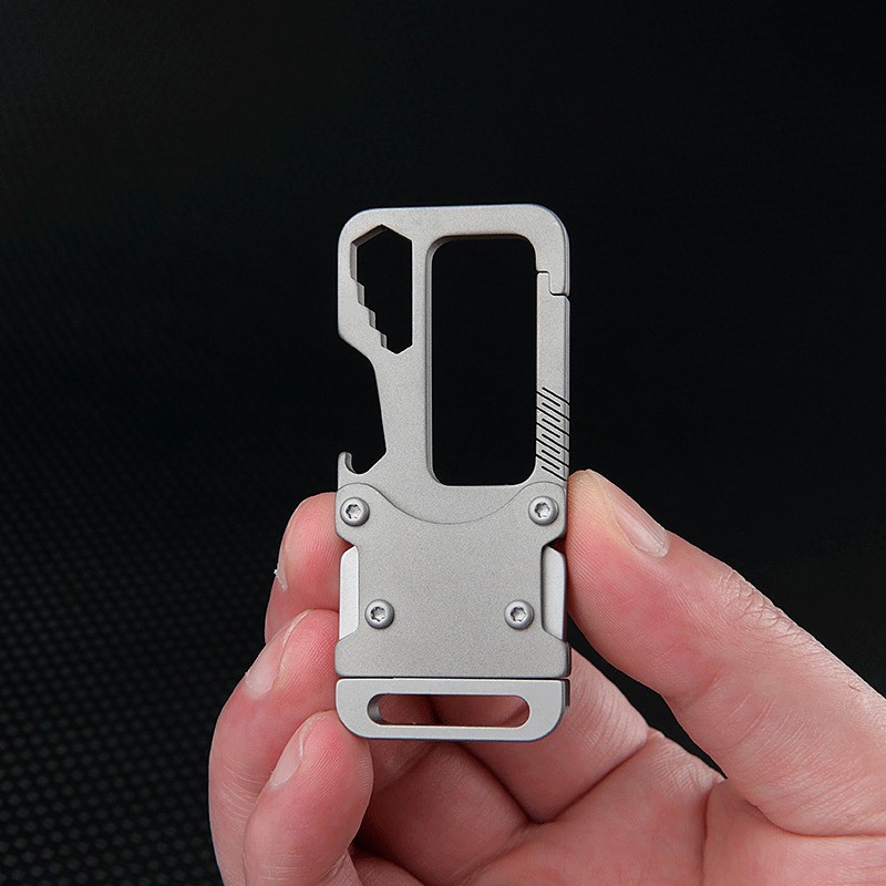 Titanium Alloy Key Chain Carabiner Opener Wrench Cutter EDC Outdoor Multi Tools