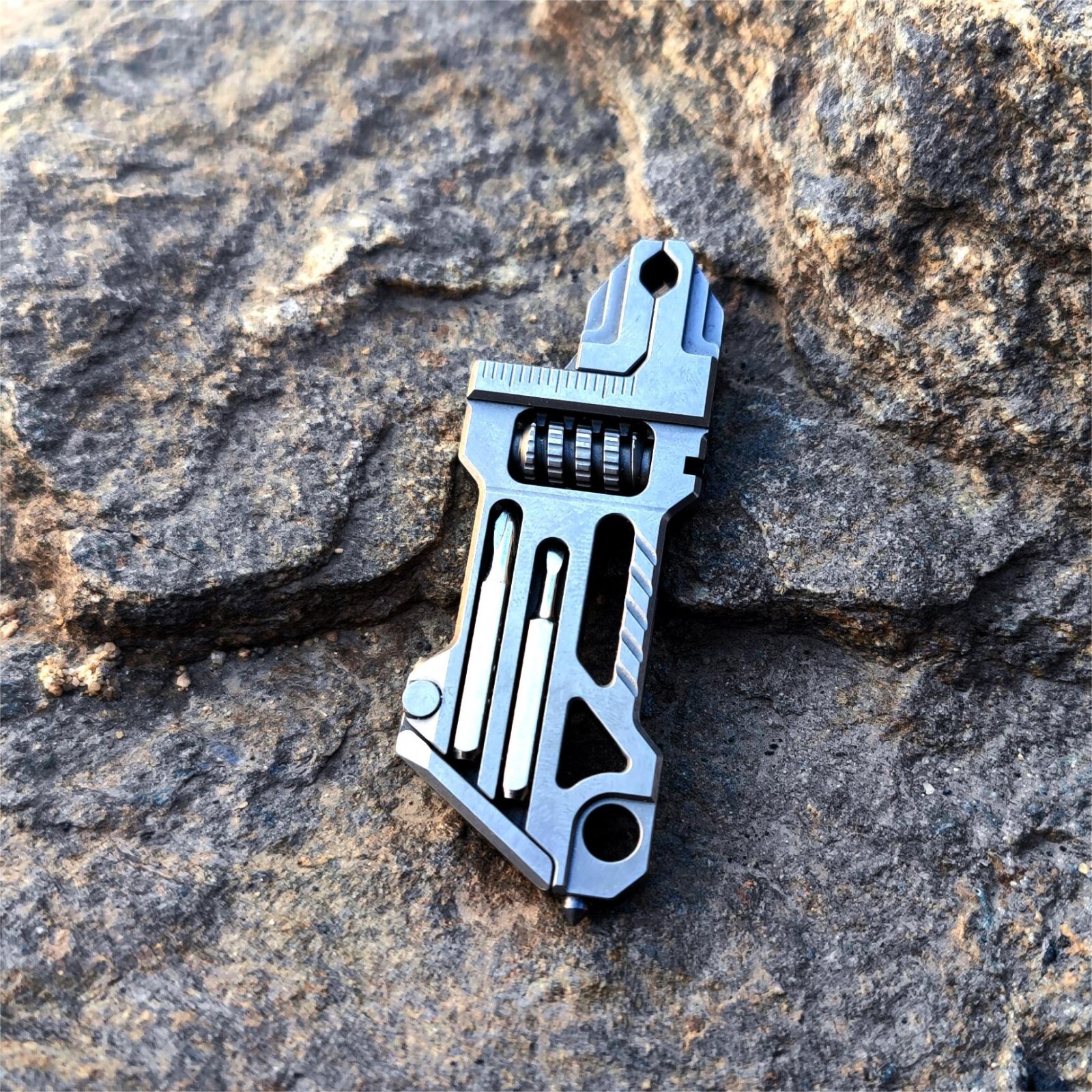 Ti EDC Wrench Titanium Pocket Tool Multi Tool Adjustable Spanner Screwdriver