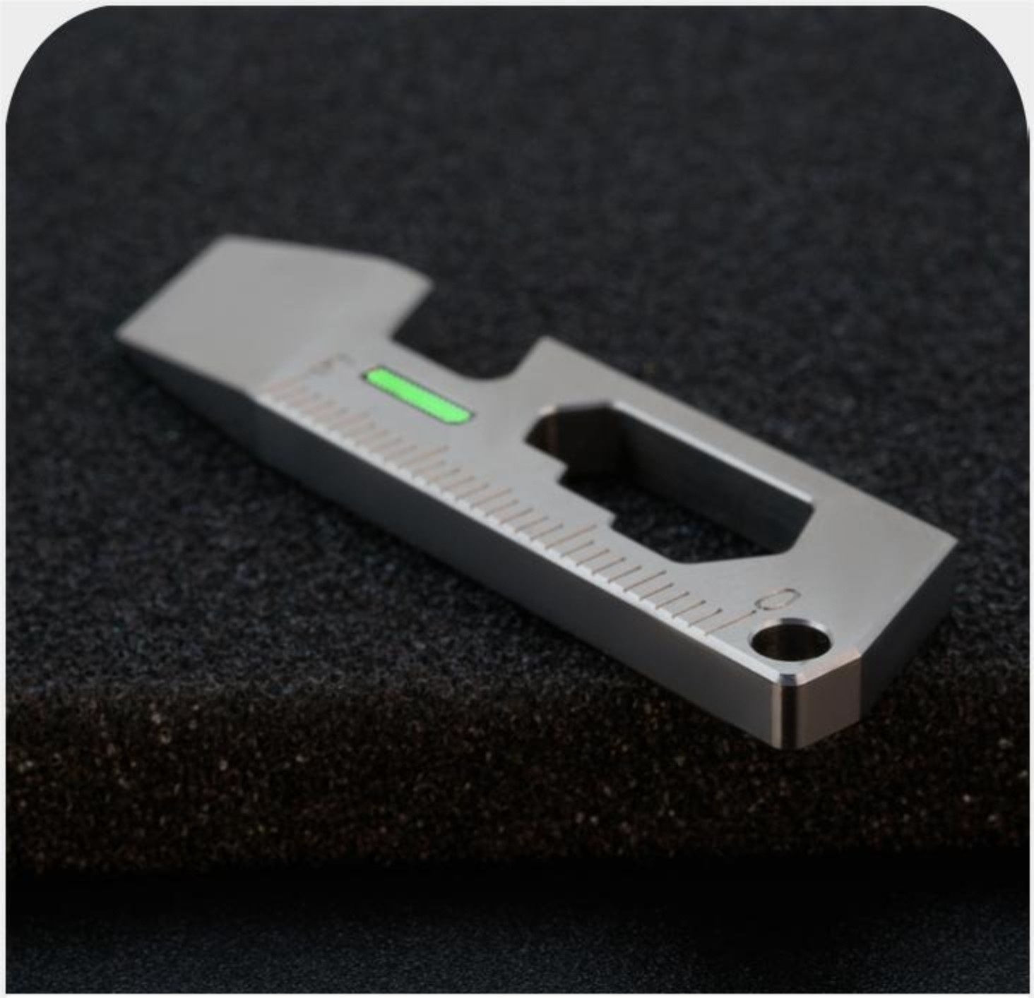 EDC Titanium Mini Pry Bar Crowbar Bottle Opener Wrench Ruler Keychain Multi Tool