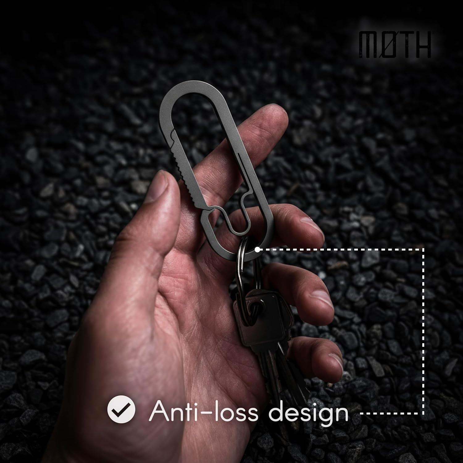 MØTH | Baxter Titanium Carabiner Keychain – Ultralight for Everyday Carry, Hi