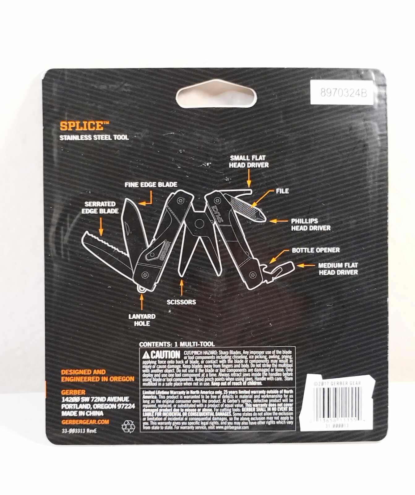 Gerber Gear Splice Pocket 9-in-1 Multi-Tool Color: Black