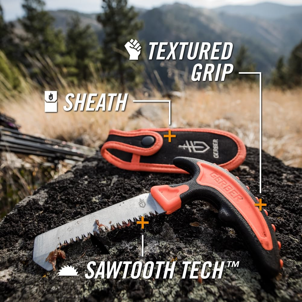 Gear Vital Pack Compact Saw, Stainless Steel Sawtooth Blade for Camping, Hunting