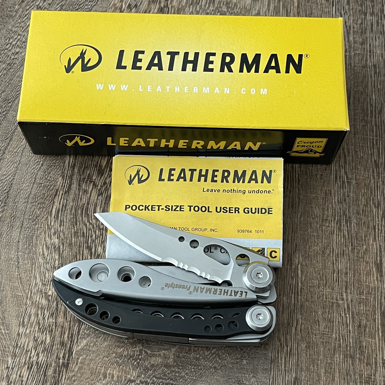 Leatherman Freestyle multitool with classic vintage design box. Discontinued