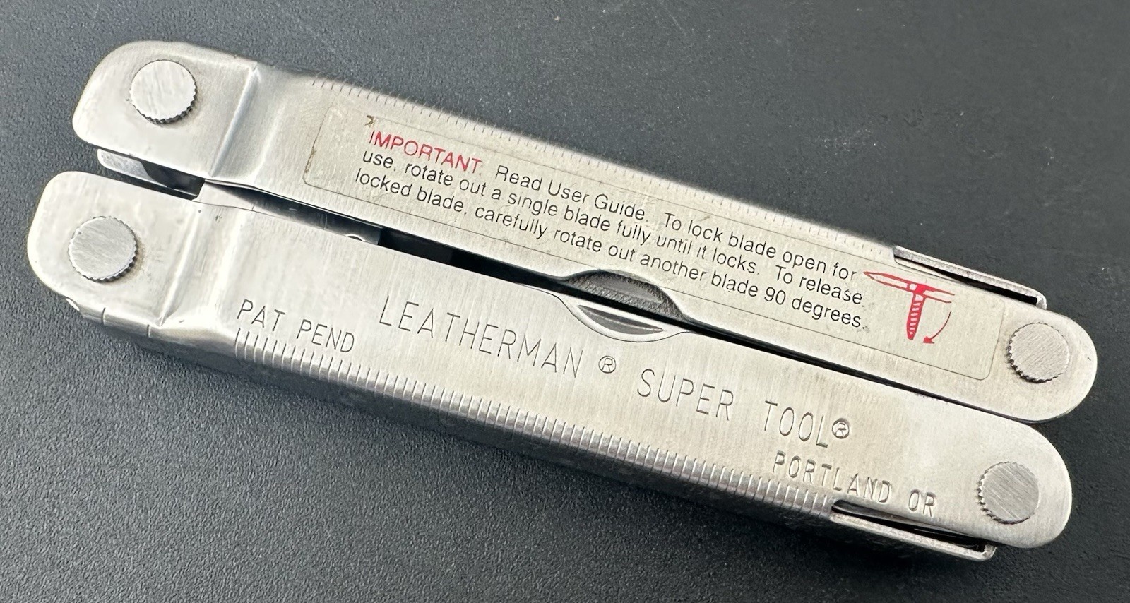 Original Leatherman Super Tool Sheath Box Portland Oregon Pat Pend Badger Meter