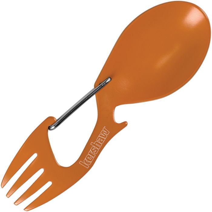 Kershaw Ration Eating Tool Fork Spoon Bottle-Opener Carabiner Stainless