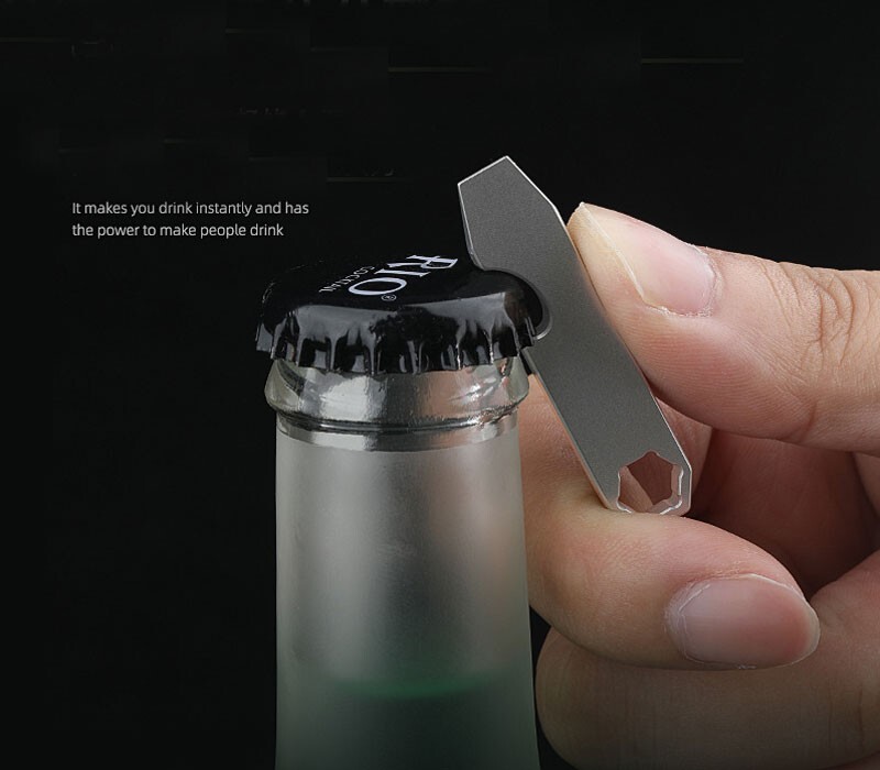 Hot Mini Titanium Alloy Keychain Multi Tools Pry Bar EDC Crowbar Bottle Opener