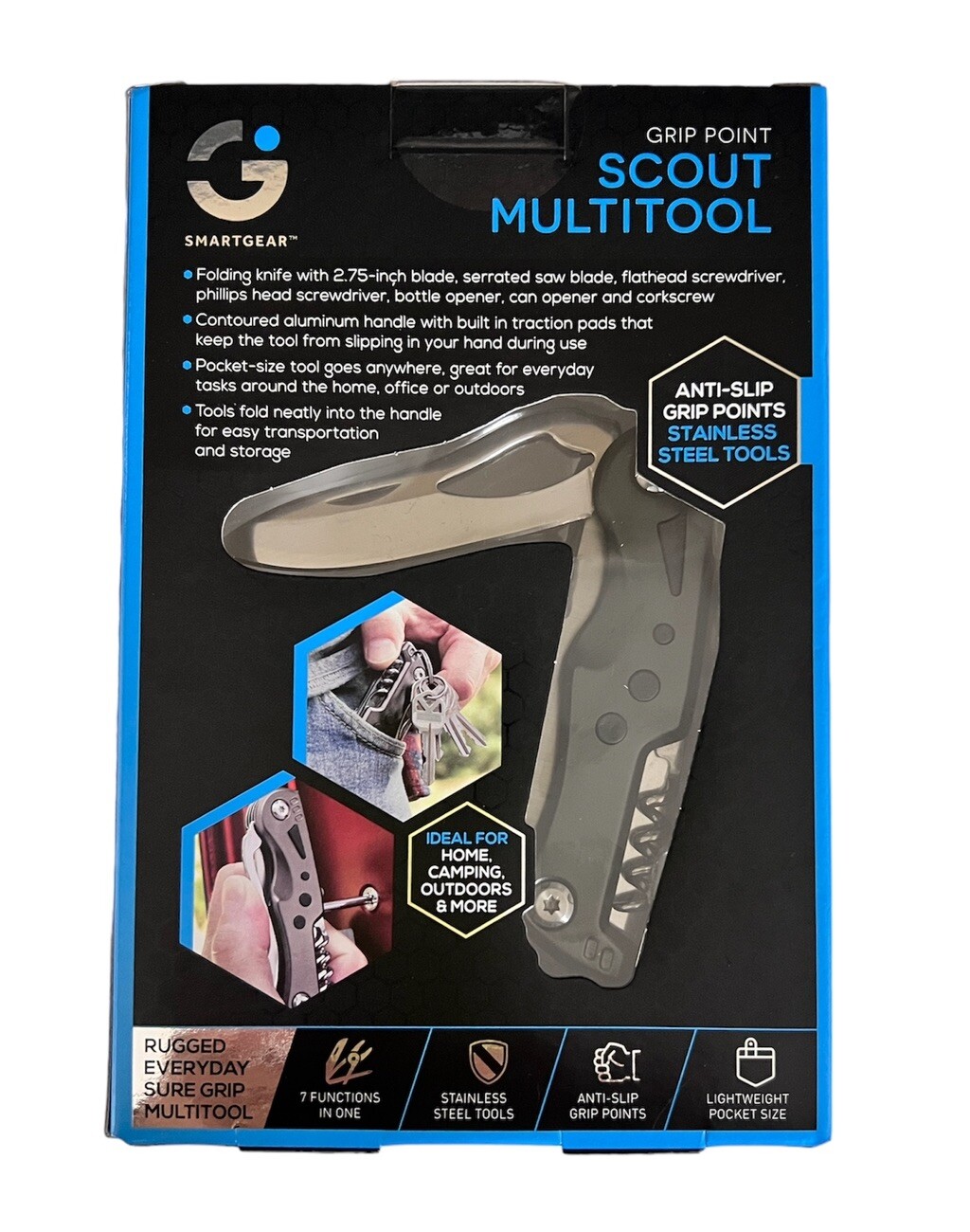 ⚡⚡⚡ BNIB SMART GEAR 7-in-1 GRIP POINT SCOUT MULTITOOL New Sealed ⚡⚡⚡